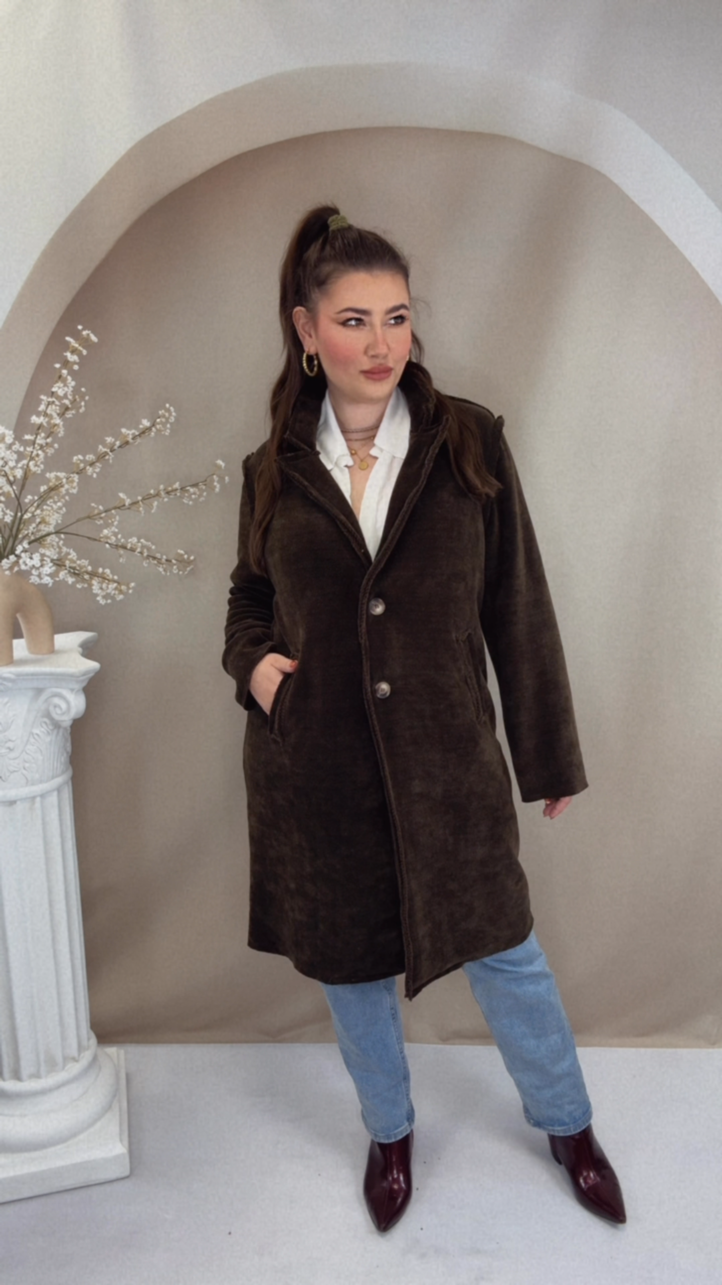 Cozy Cord Mantel - Espresso