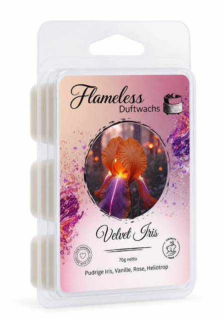 FLAMELESS Soja-Duftwachs VELVET IRIS 70 g