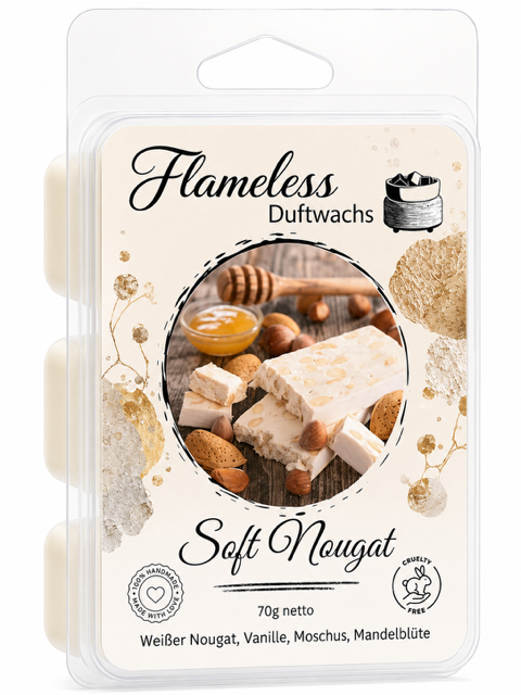 FLAMELESS Soja-Duftwachs SOFT NOUGAT 70 g