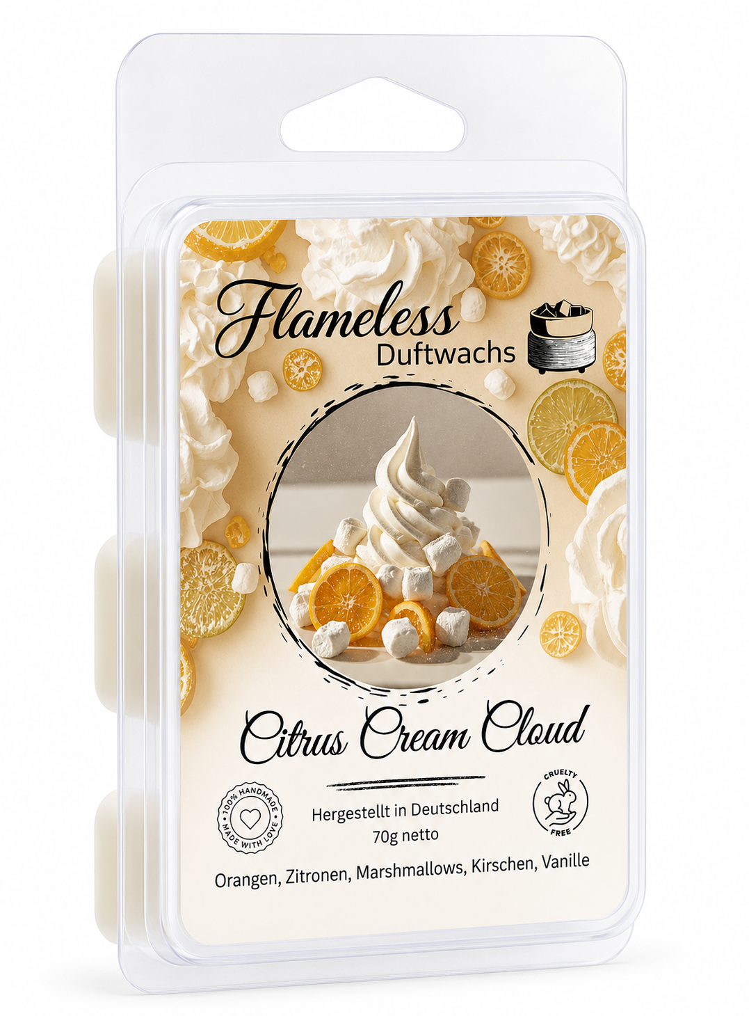 FLAMELESS Soja-Duftwachs CITRUS CREAM CLOUD 70 g