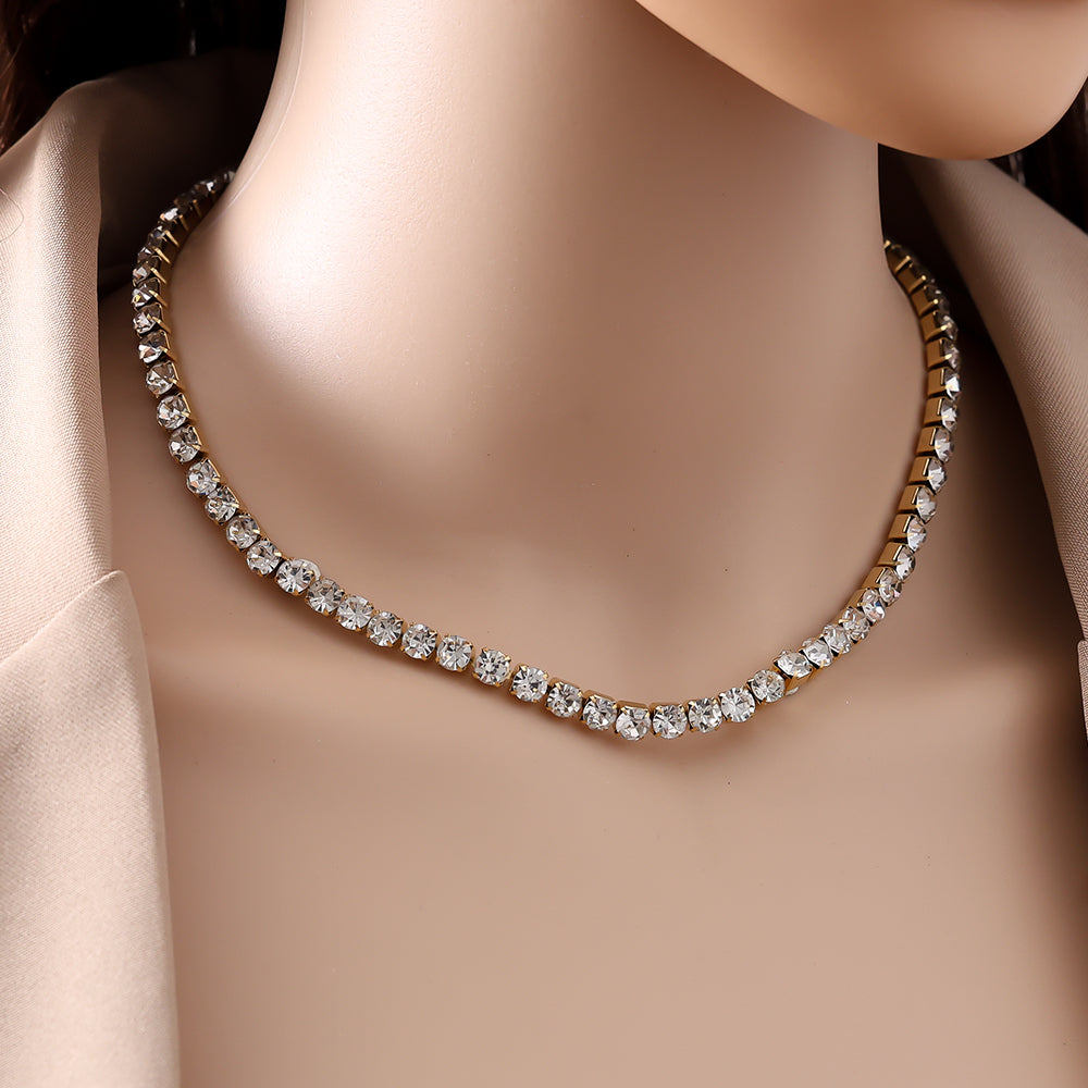 Diamond Chain Edelstahl Halskette