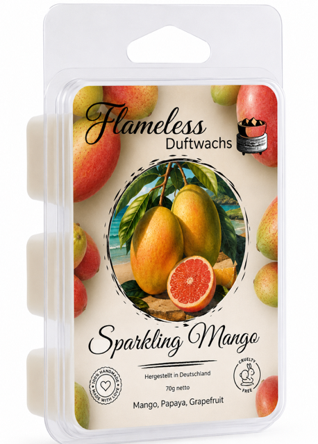 FLAMELESS Soja-Duftwachs SPARKLING MANGO 70 g