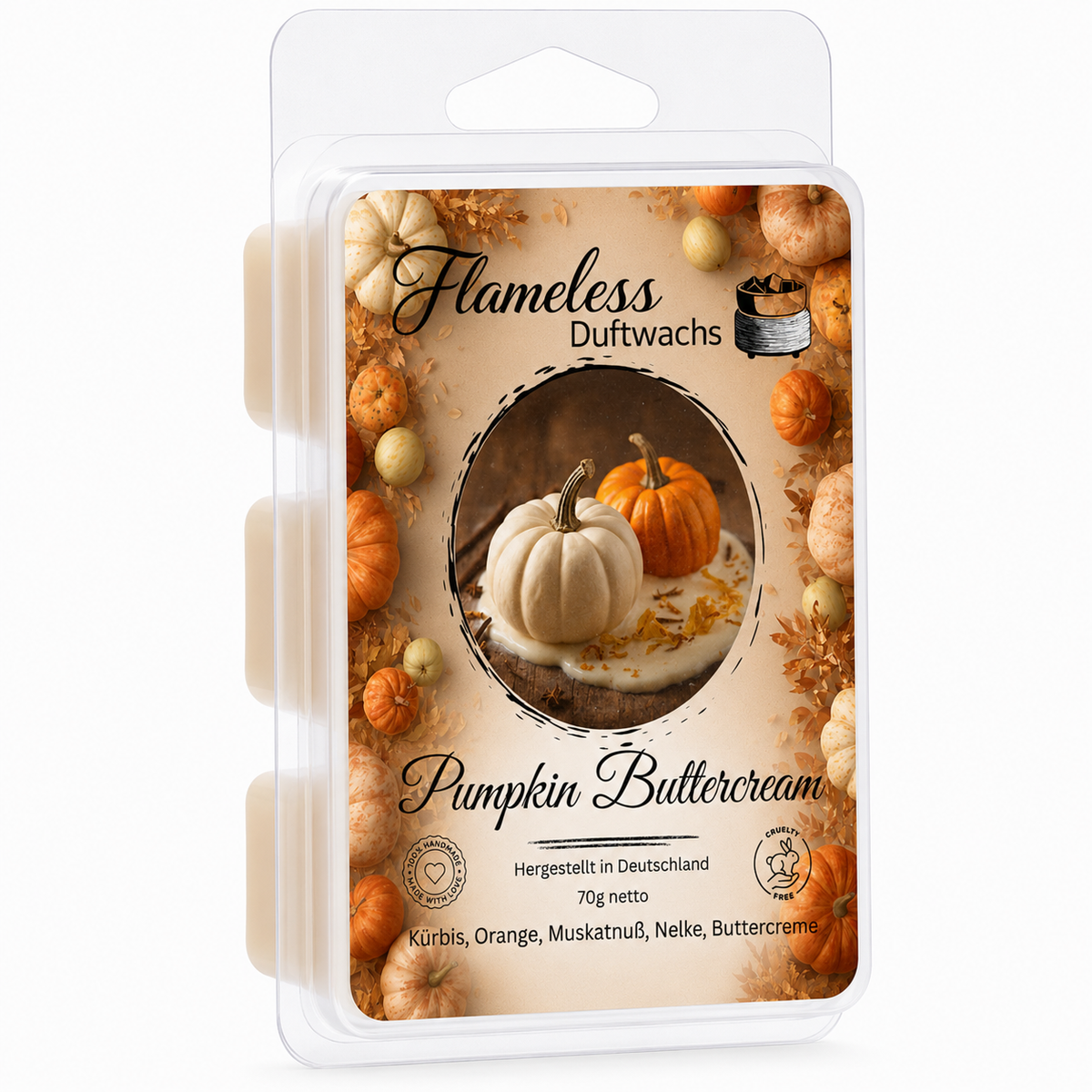 FLAMELESS Soja-Duftwachs PUMPKIN BUTTERCREAM 70 g