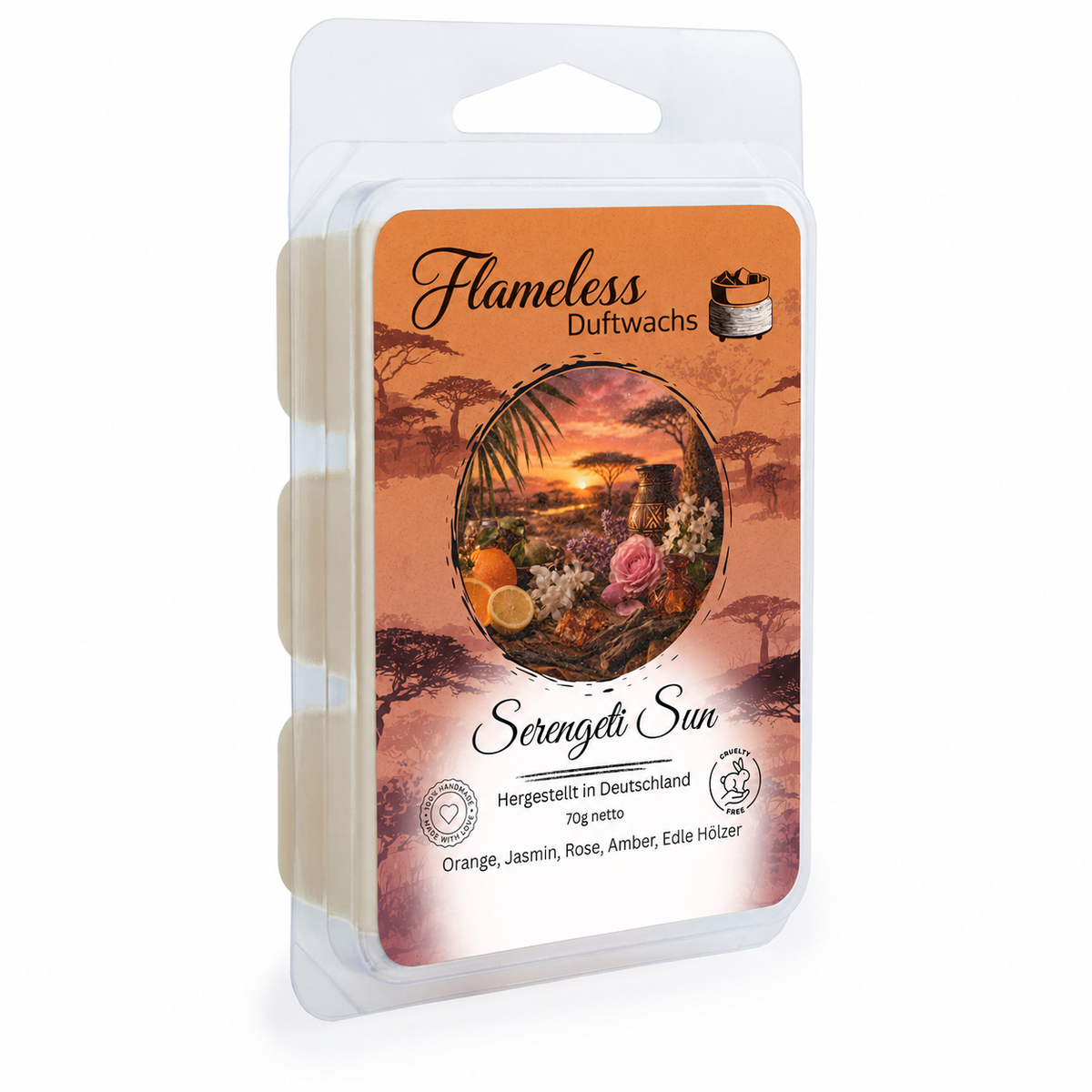 FLAMELESS Soja-Duftwachs SERENGETI SUN 70 g