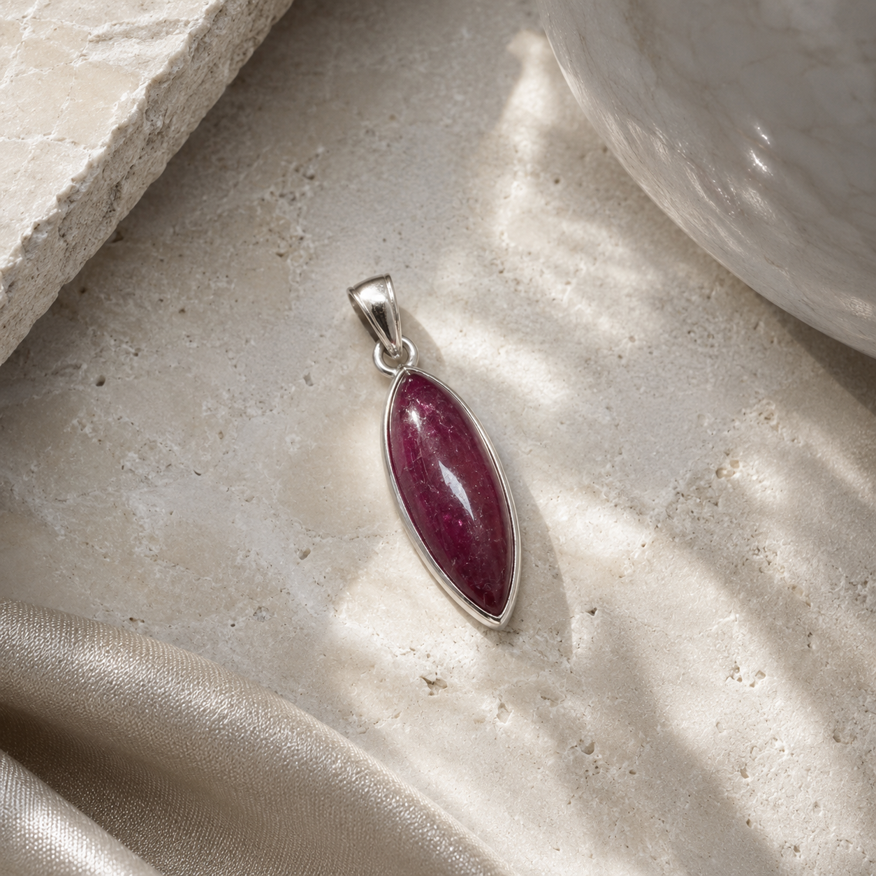 Pinker Turmalin Anhänger – 925 Sterling Silber
