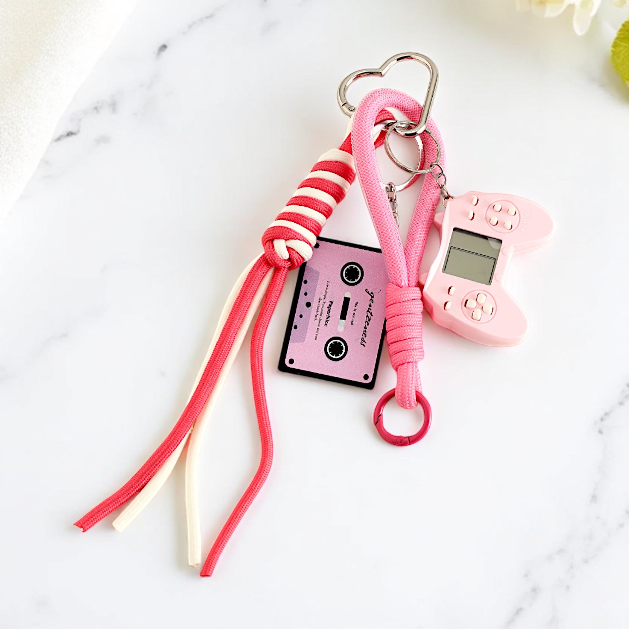 Bag Charm - Gaming Controller Pink