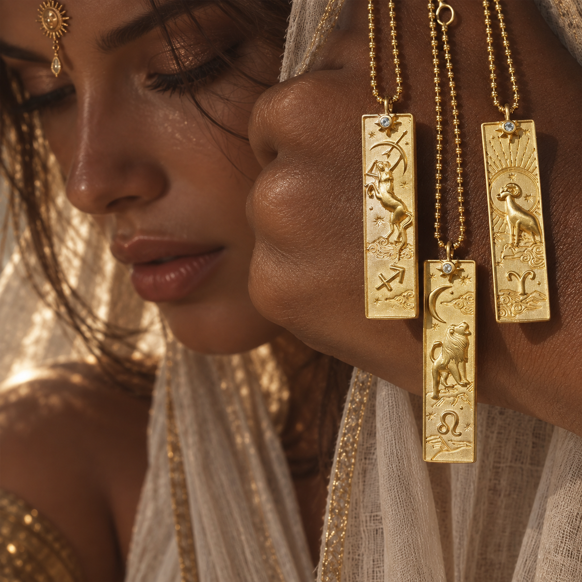 Annurah Talisam Kette mit Sternzeichen in Gold und Silber als spiritueller schmuck aus edelstahl