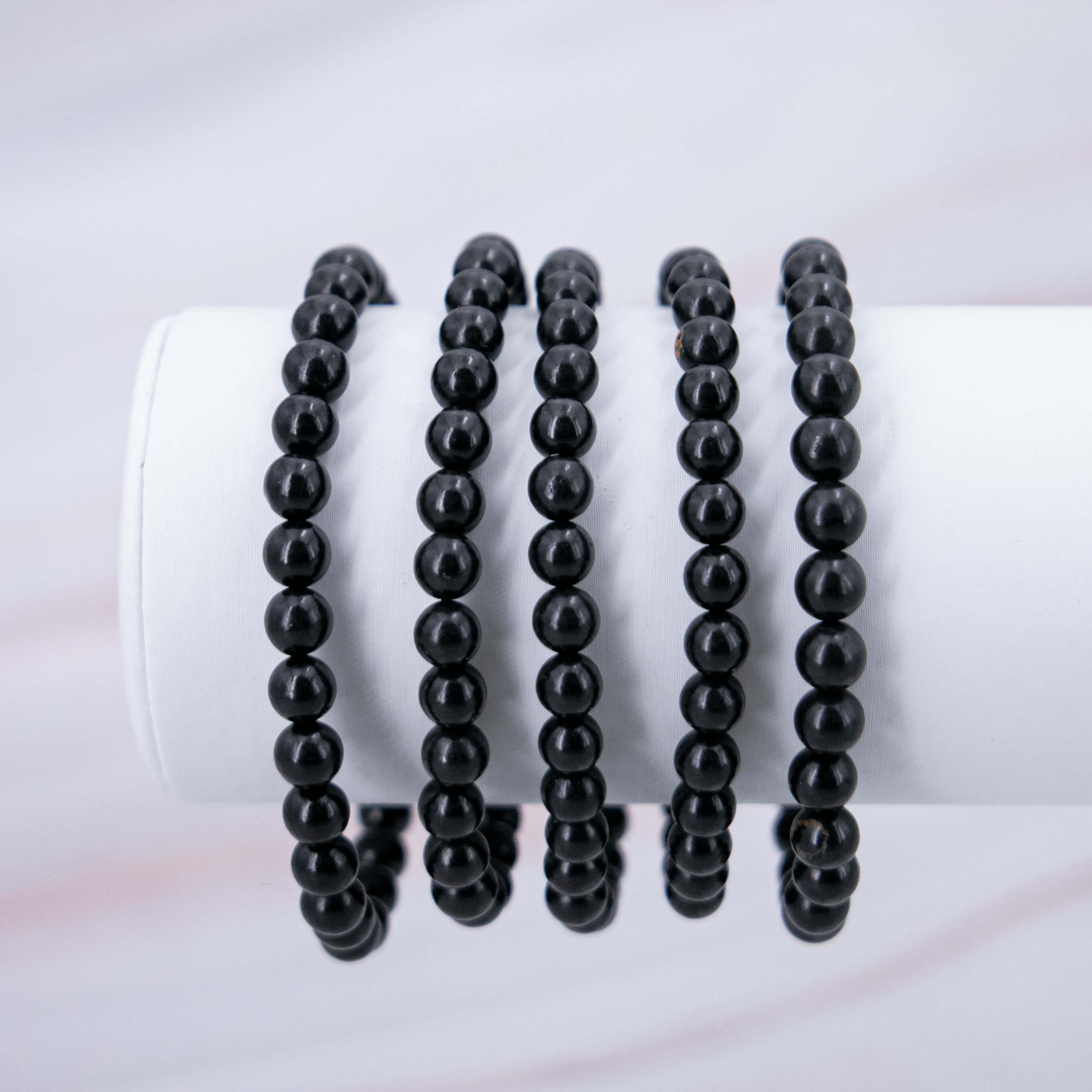 Schungit Armband rund Kugeln Stretch Unisex Mann Frau Edelstein Kristall Glücksbringer Heilstein Shungit schwarz Schmuck Schutz Strahlenschutz Energie 6mm