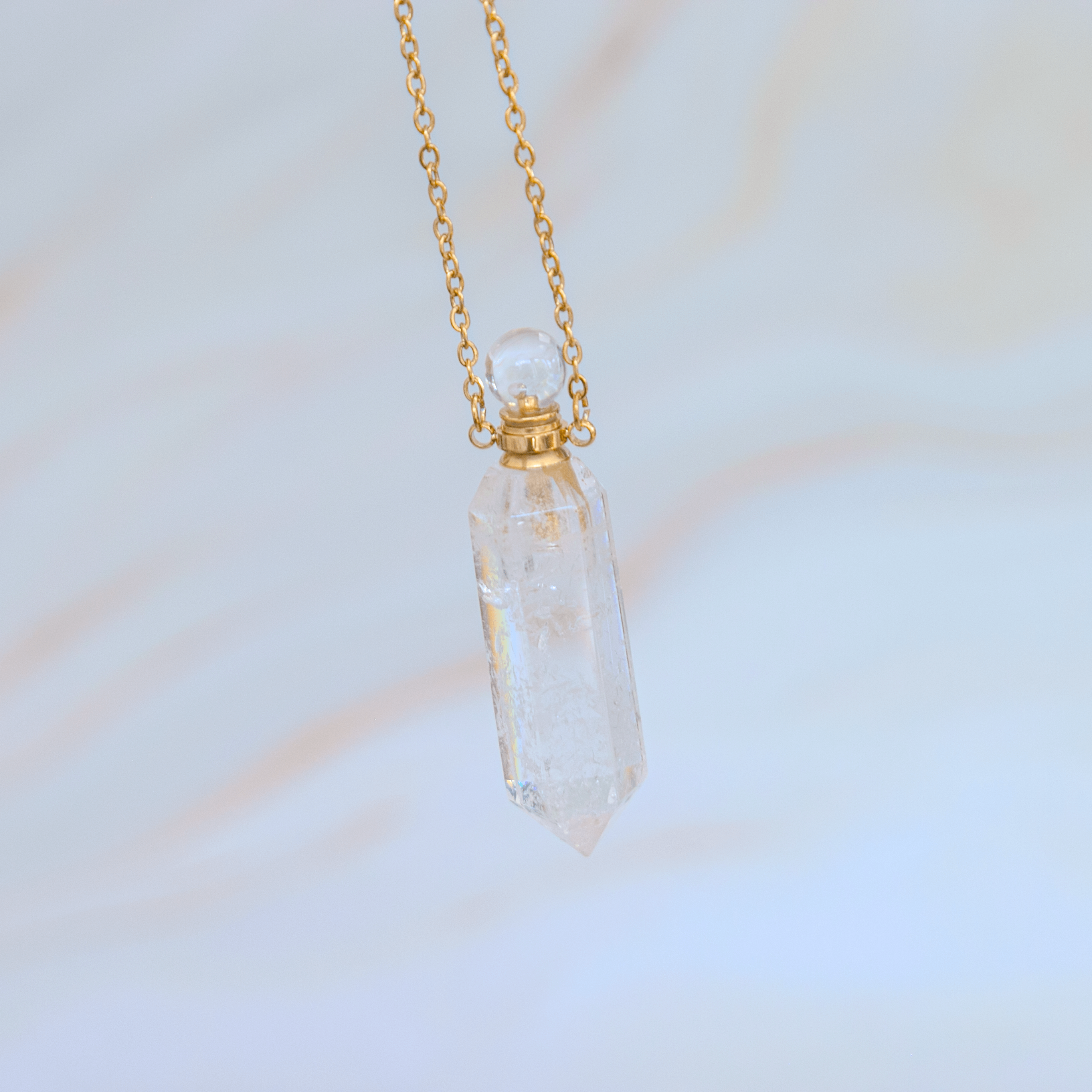 Bergkristall Flakon Kette (befüllbar)
