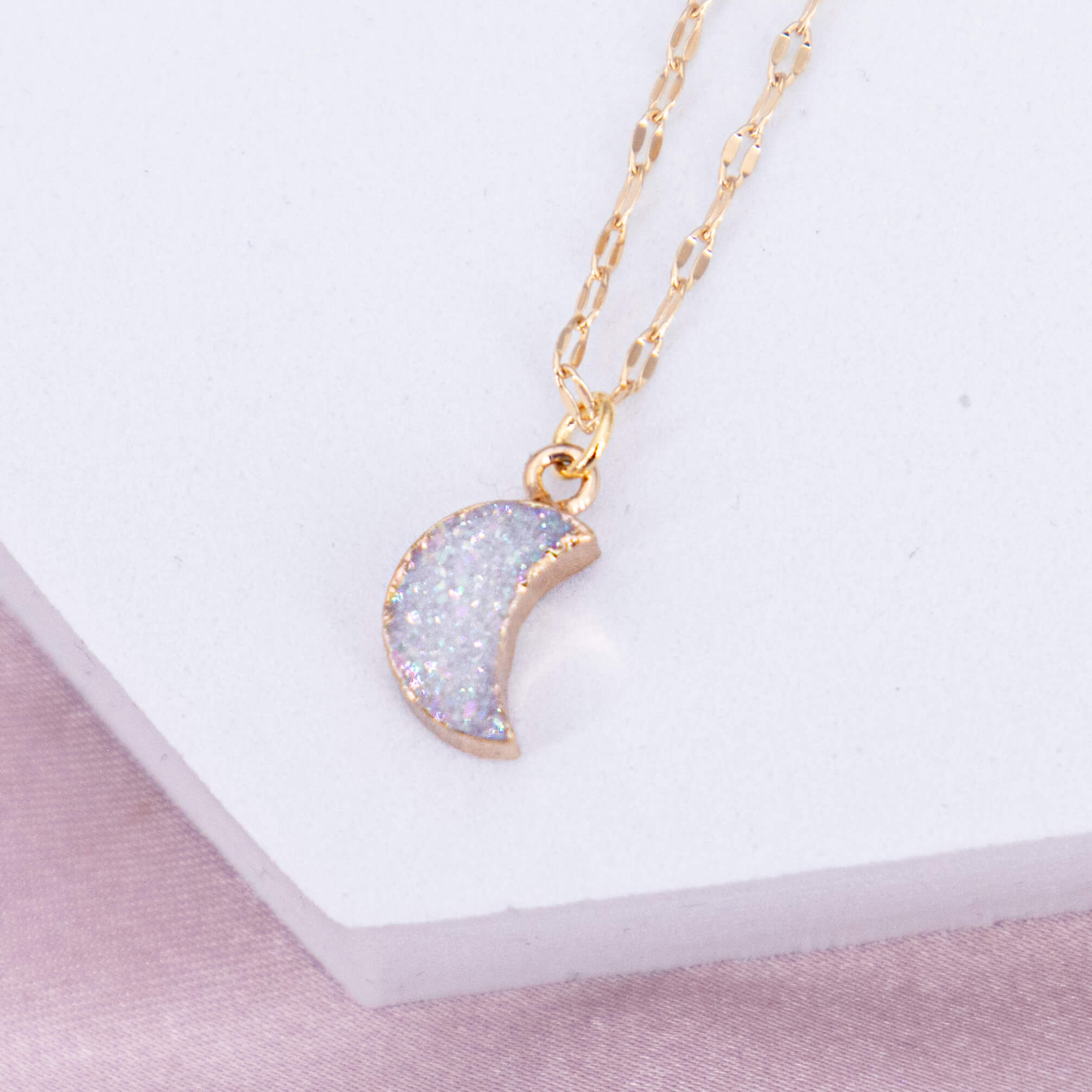 Druzy Moon Kette