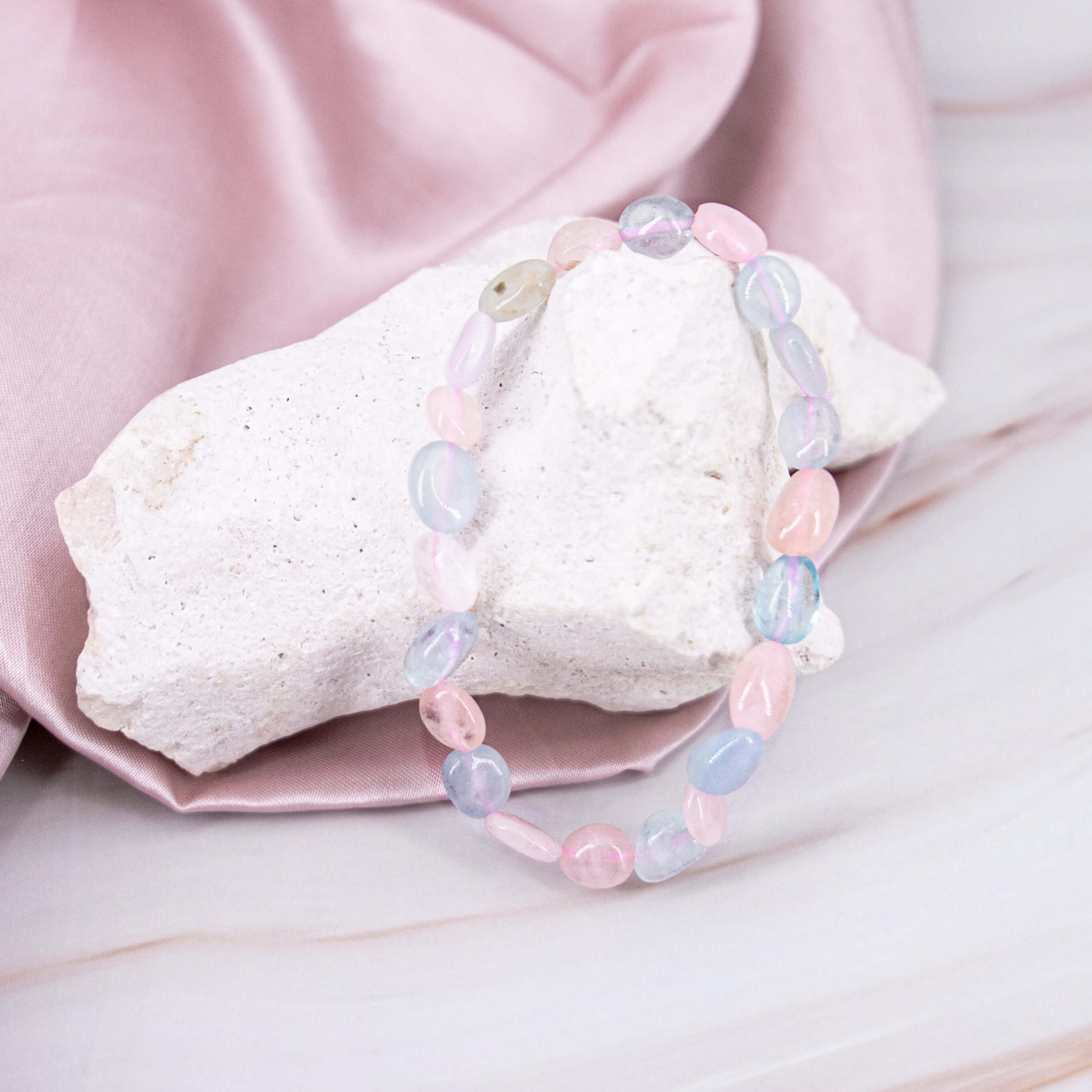 Morganit Nugget Armband