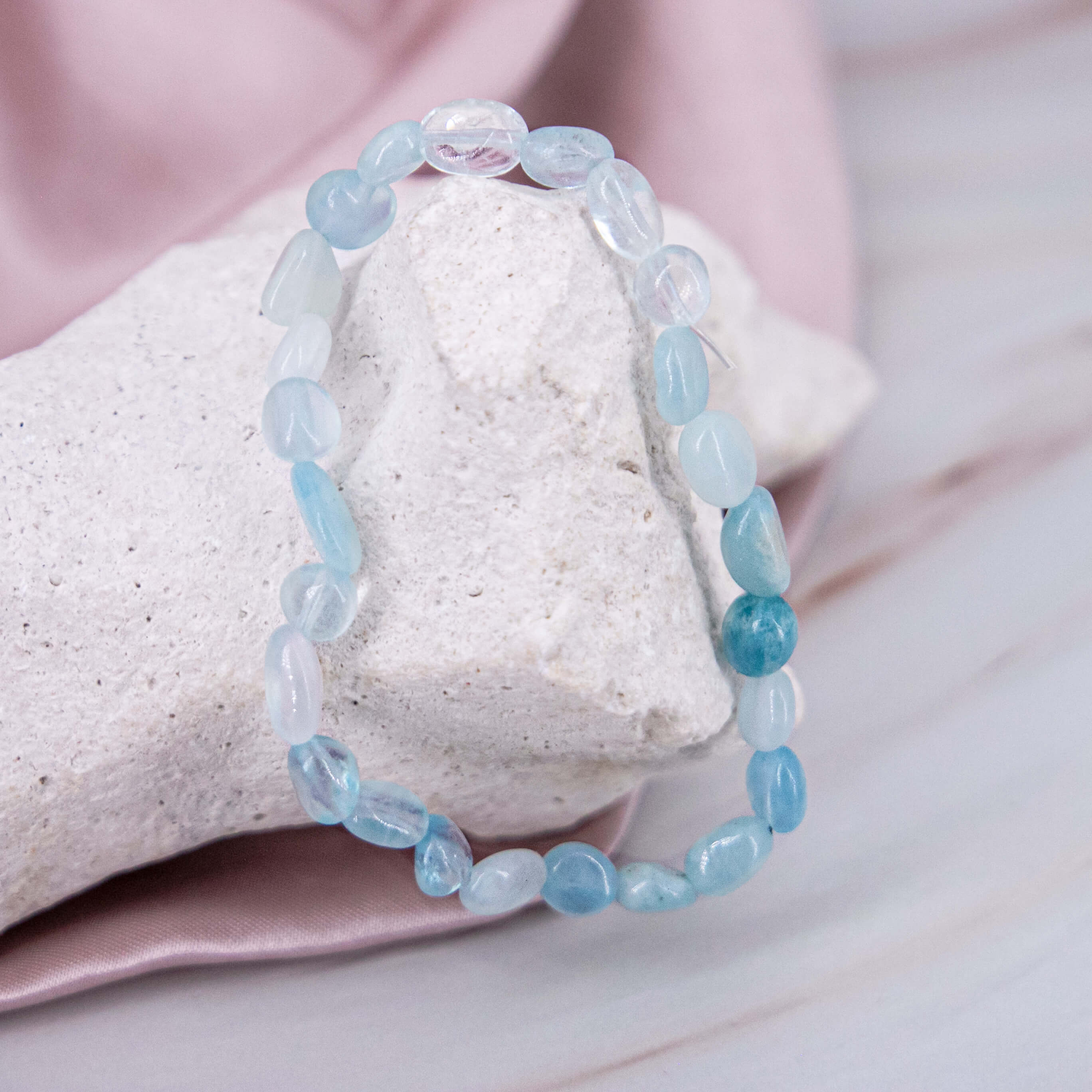 Aquamarin Nugget Armband