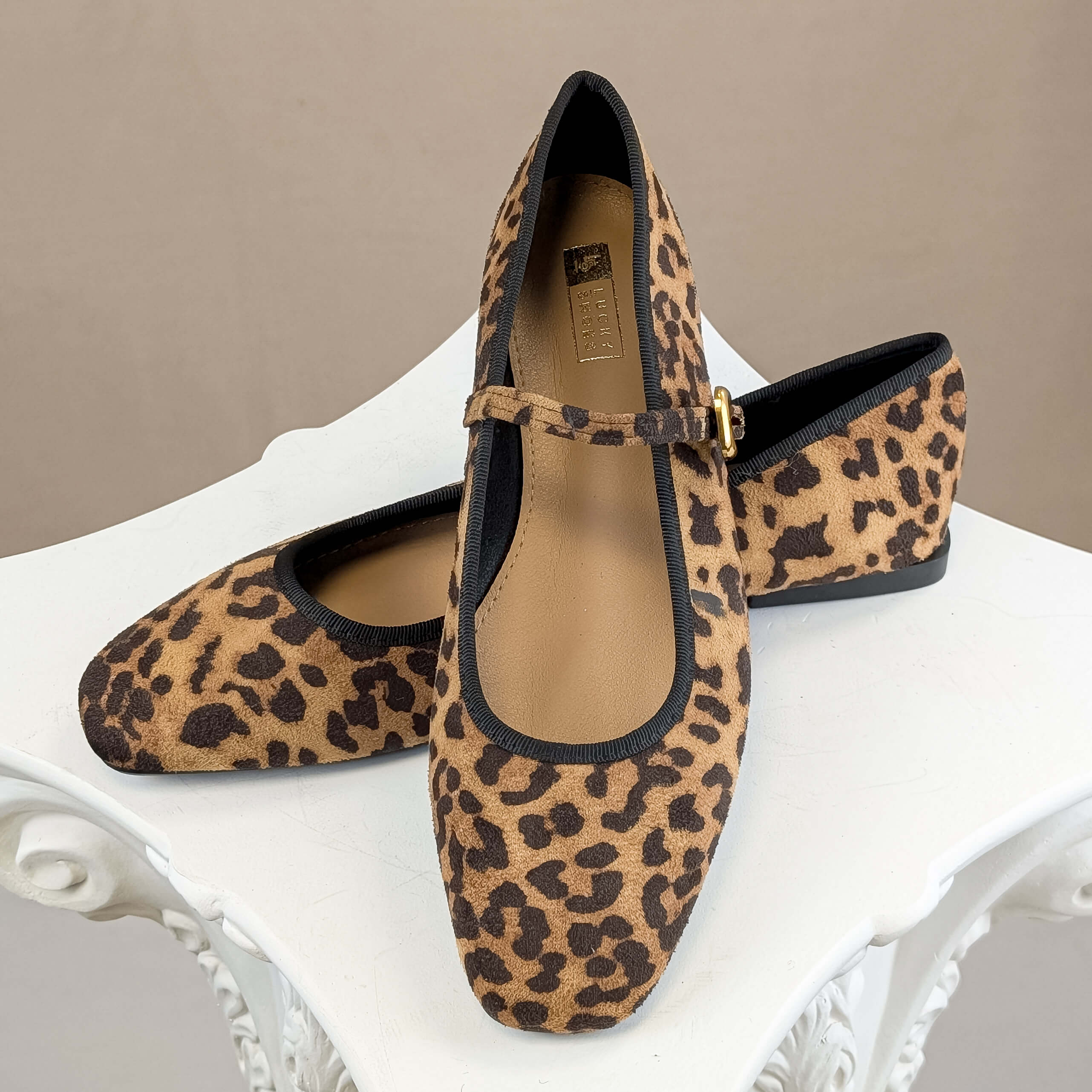 Leopardenmuster Mary Jane Ballerinas