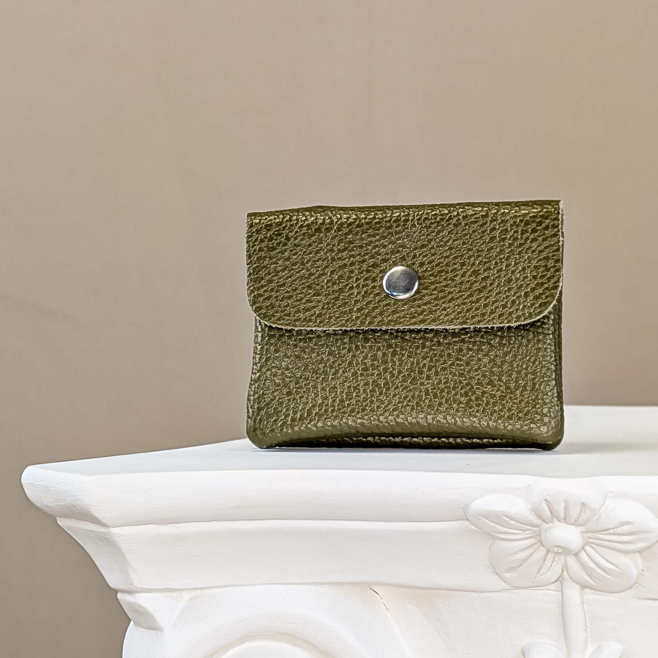 Leder Geldbeutel S - Khaki