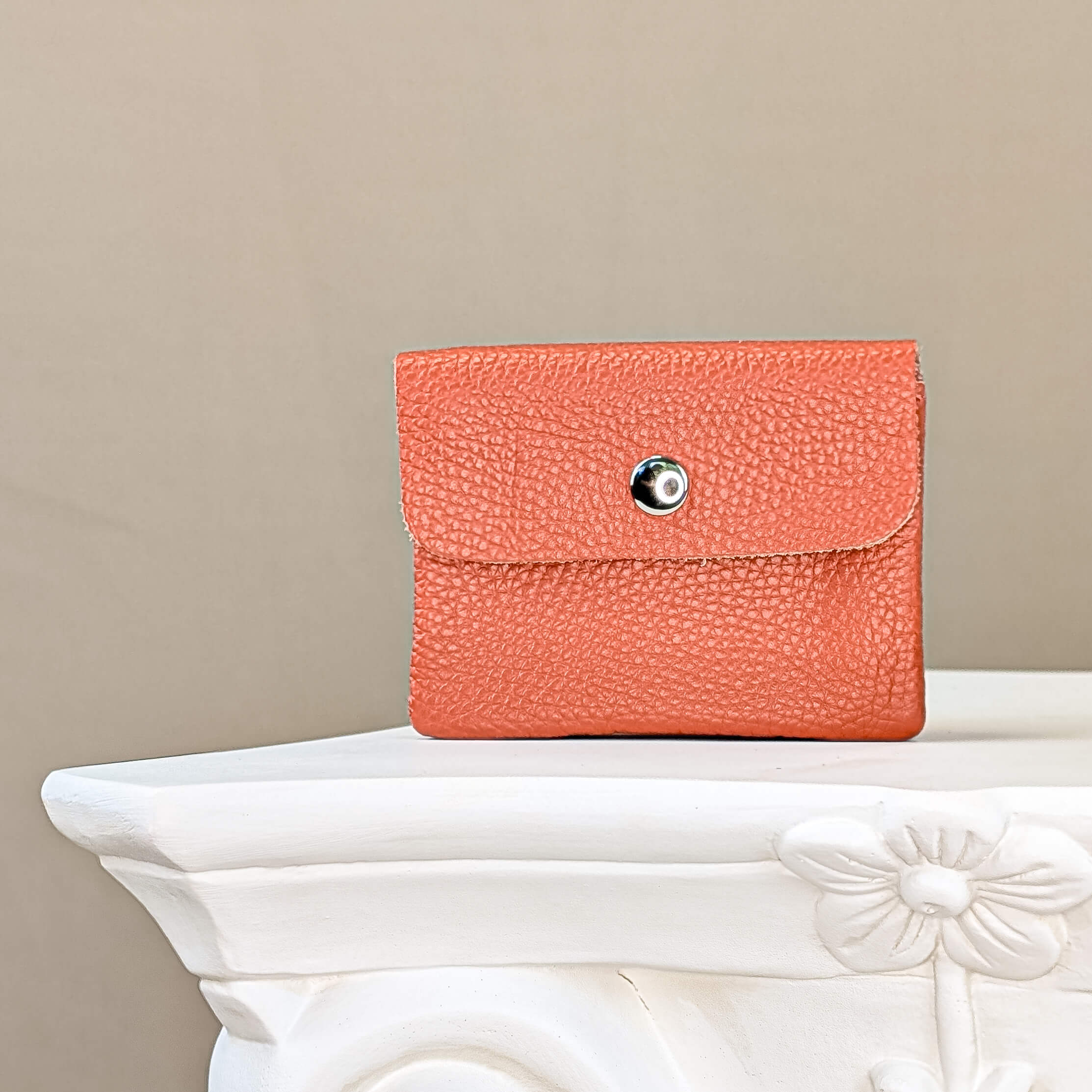 Leder Geldbeutel S - Orange