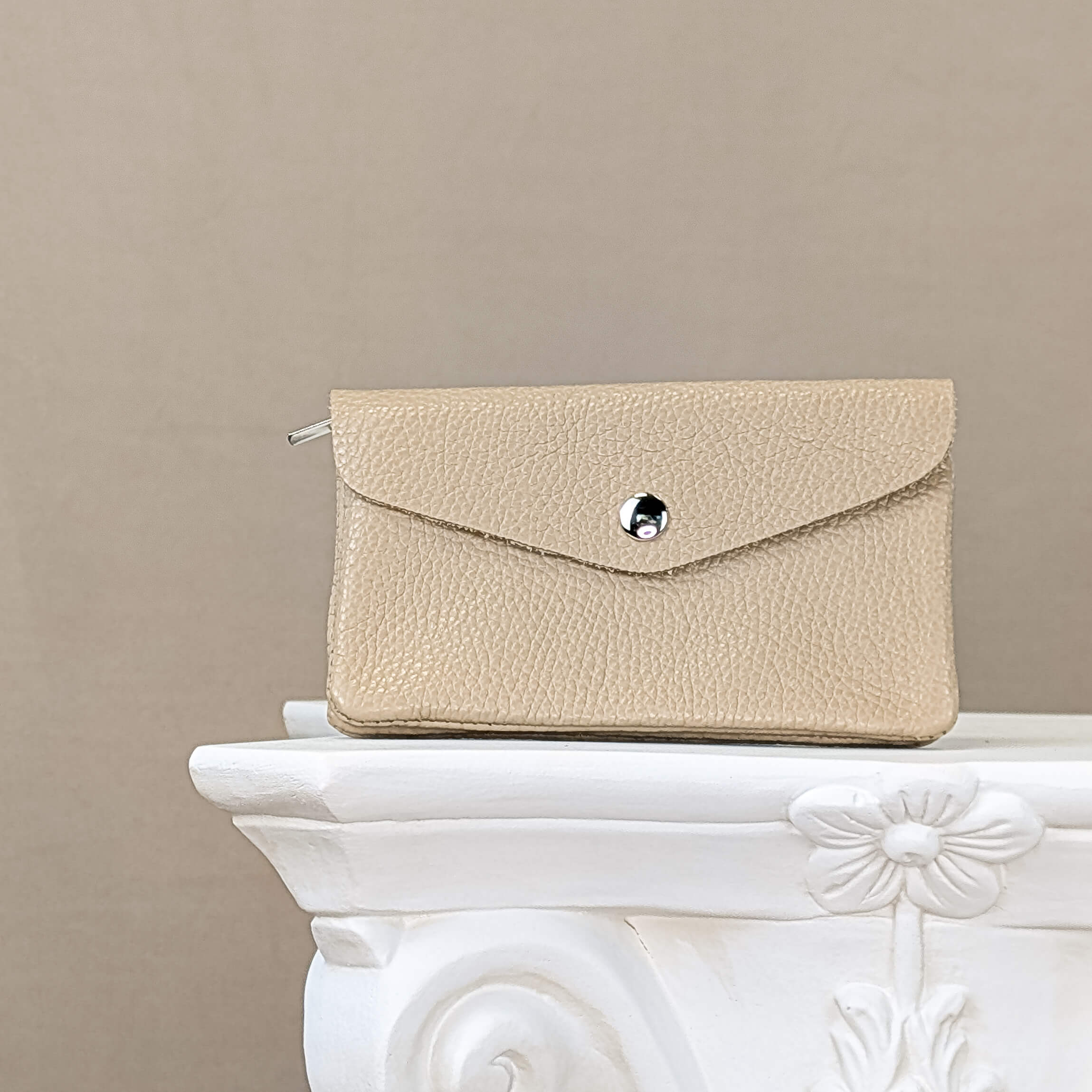 Leder Geldbeutel L - Sand