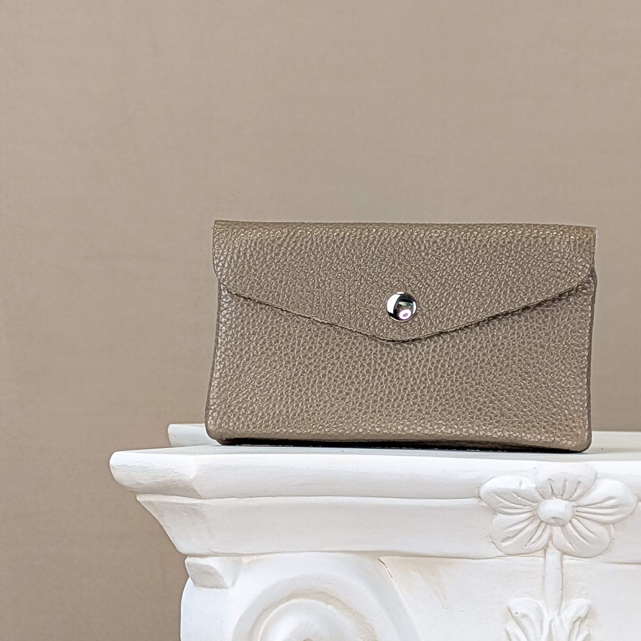 Leder Geldbeutel L - Taupe