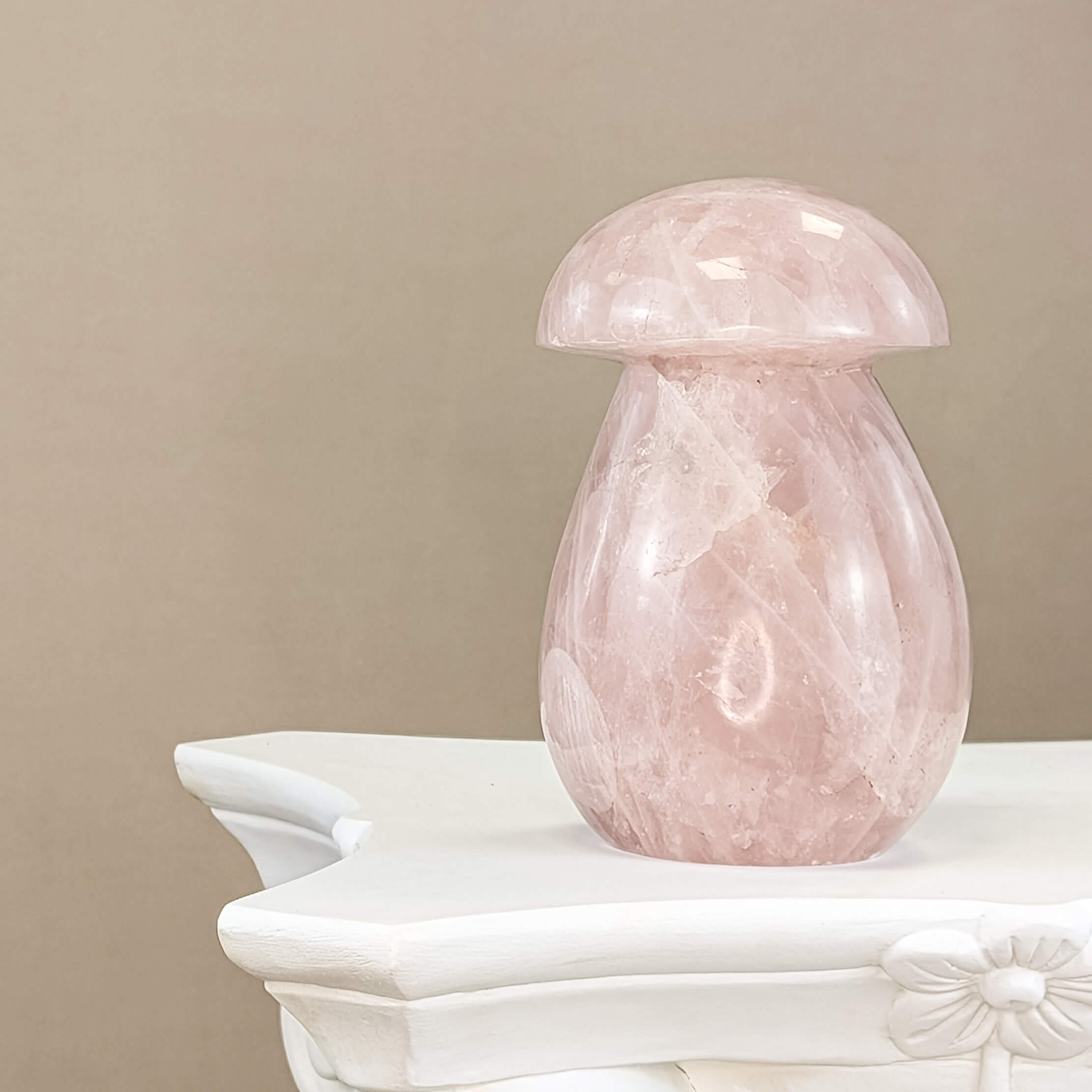 Rosenquarz Pilz 14cm