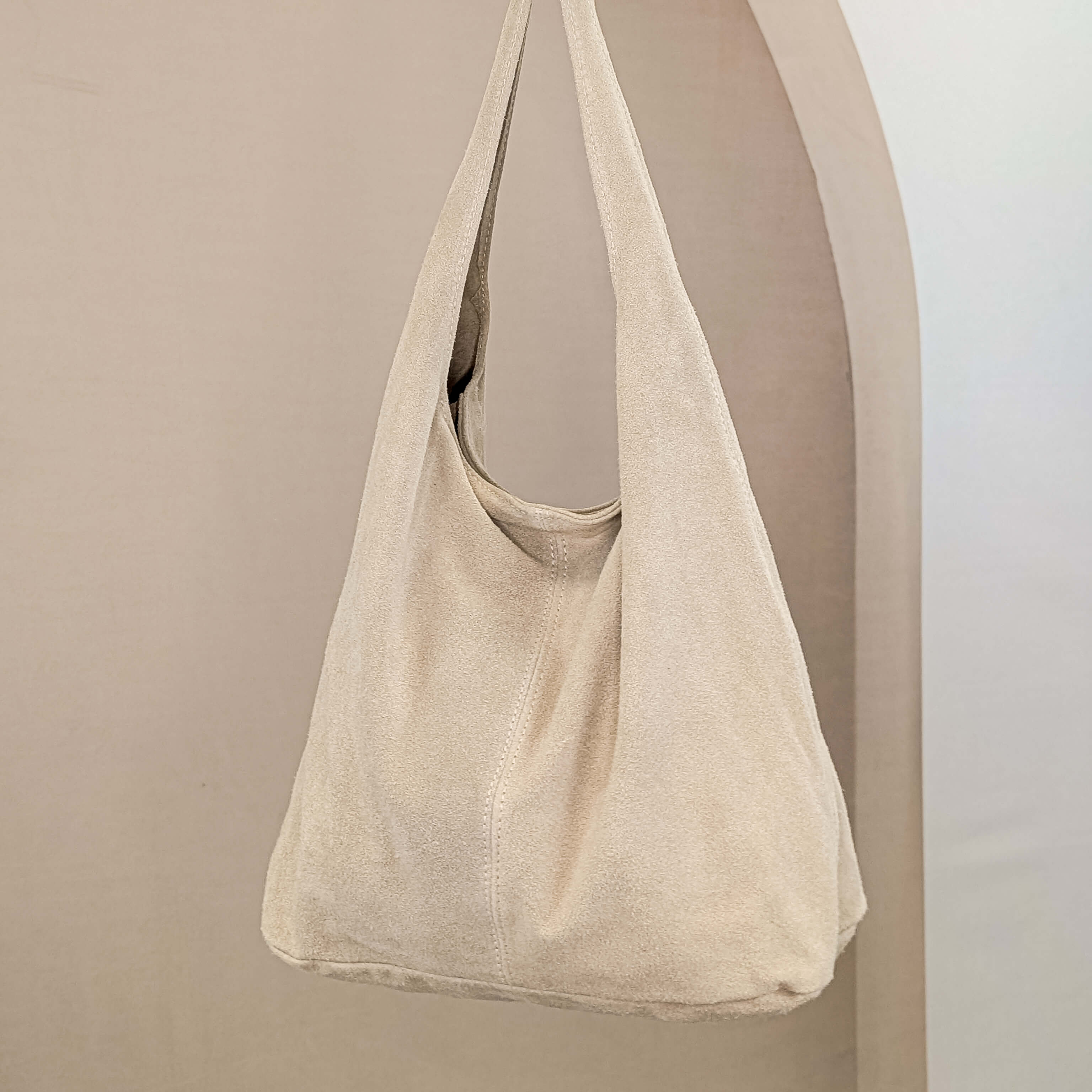 Wildleder Shopper Vanille