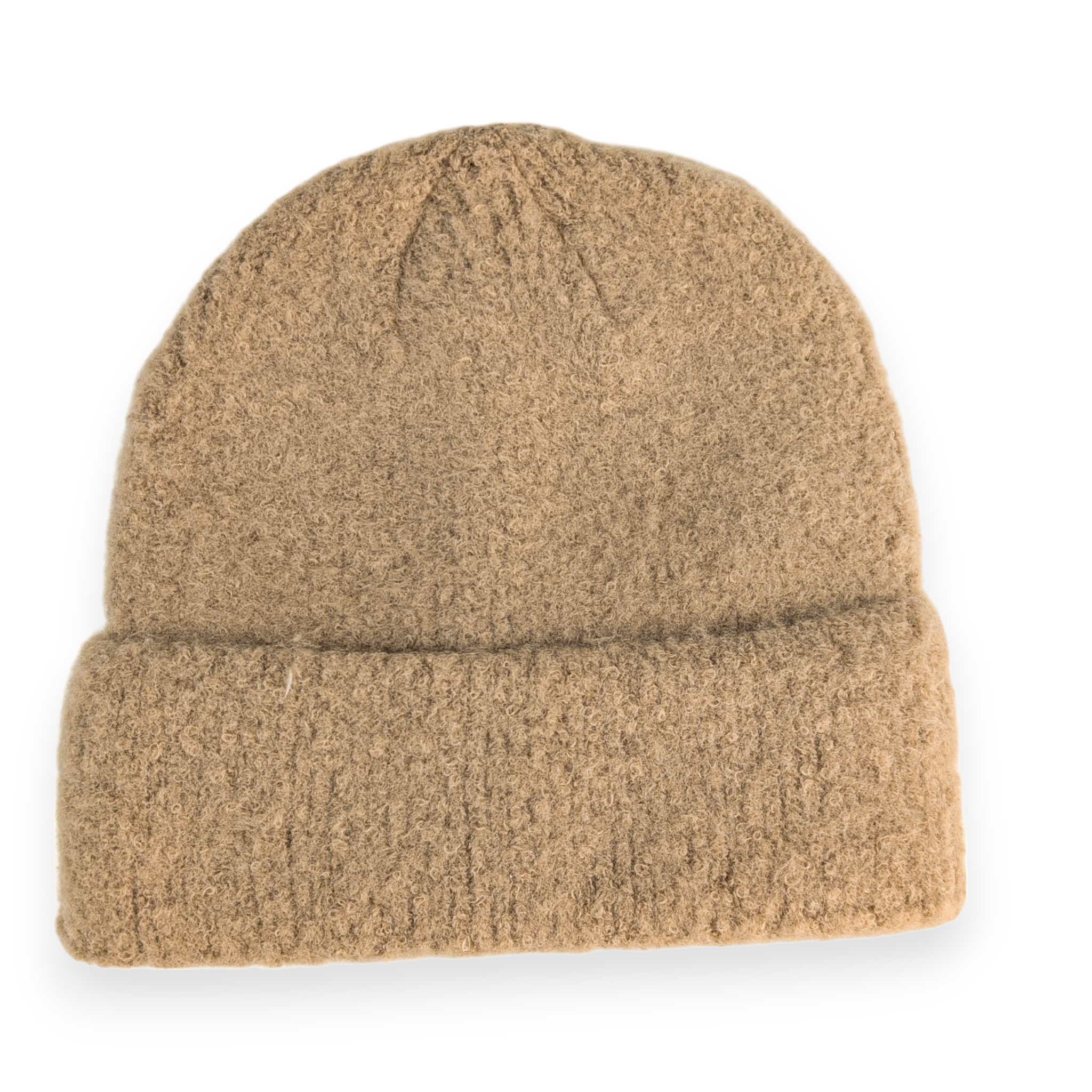 Flauschige Wollmütze Beige