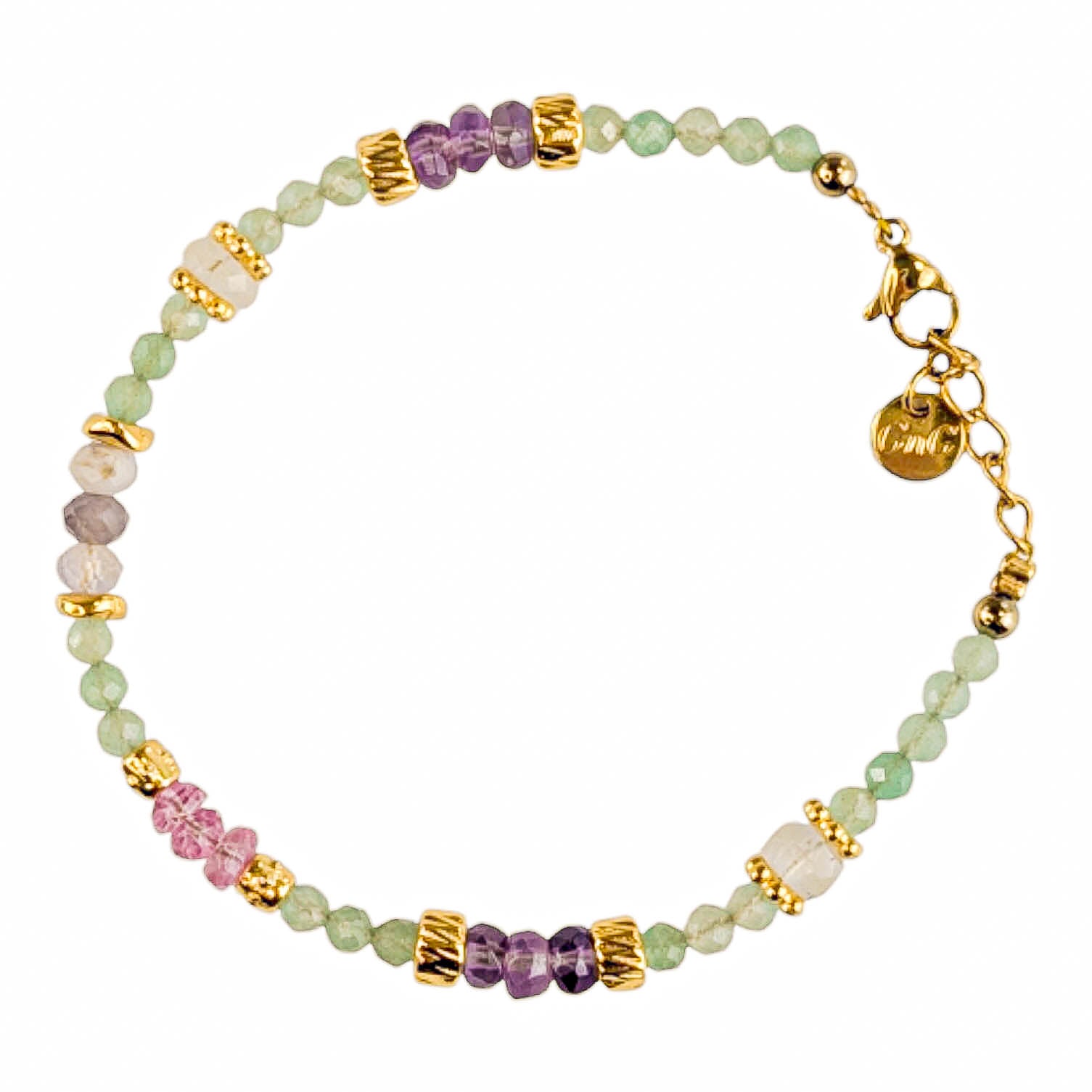Aventurin, Amethyst & rosa Topas Armband