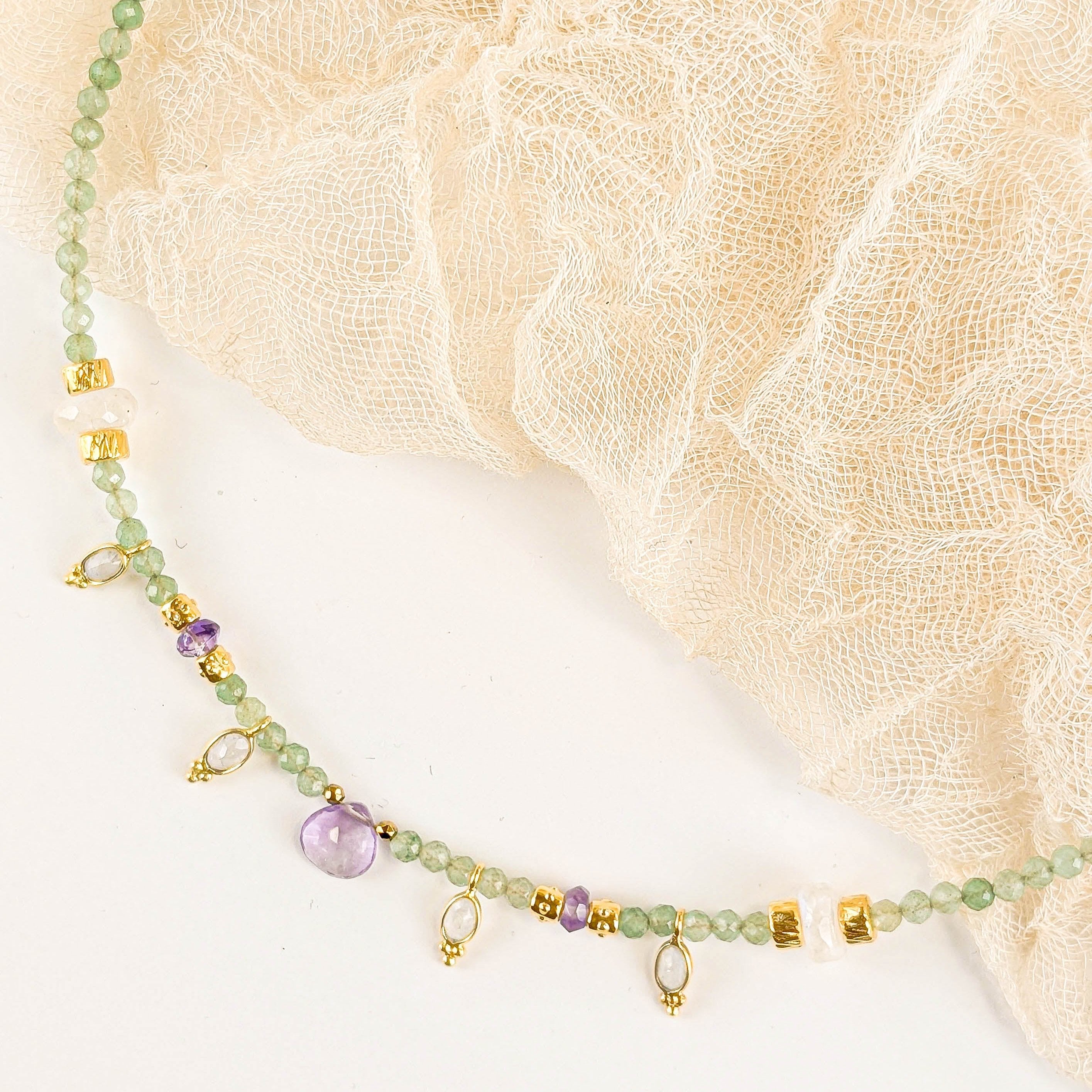 Aralyn Kette – Aventurin, Mondstein & Amethyst
