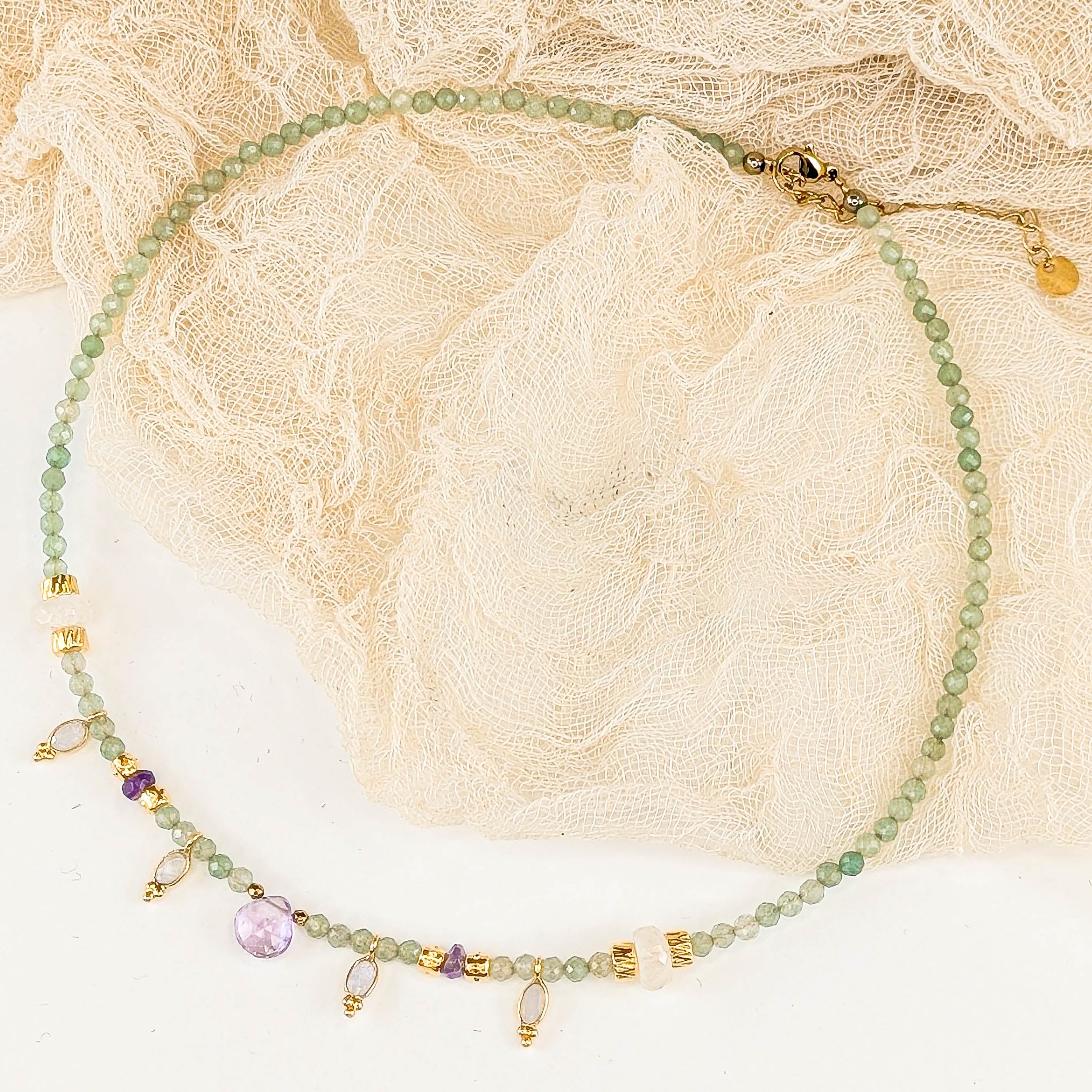 Aralyn Kette – Aventurin, Mondstein & Amethyst