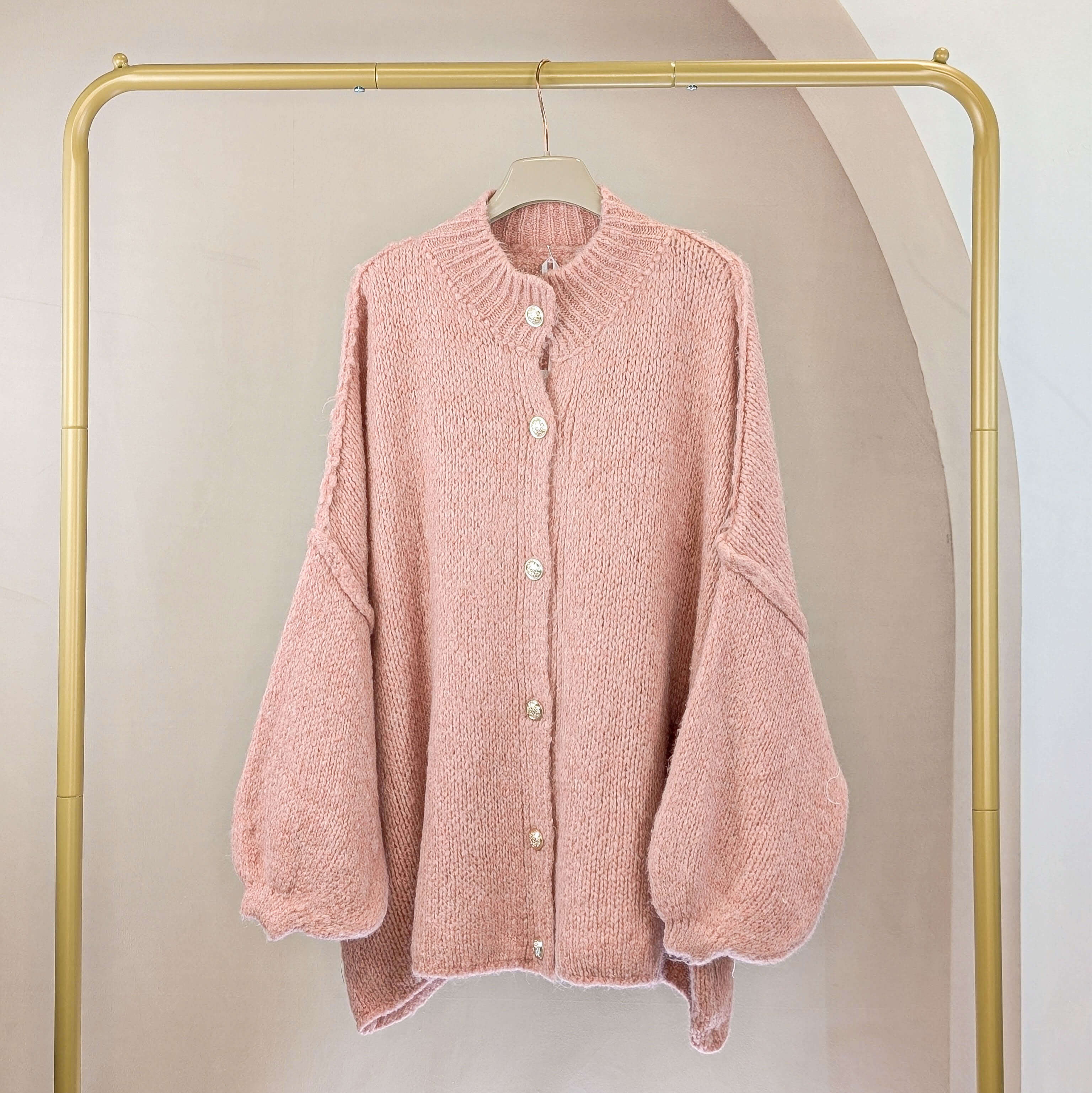 Cardigan mit Knöpfen Altrosa