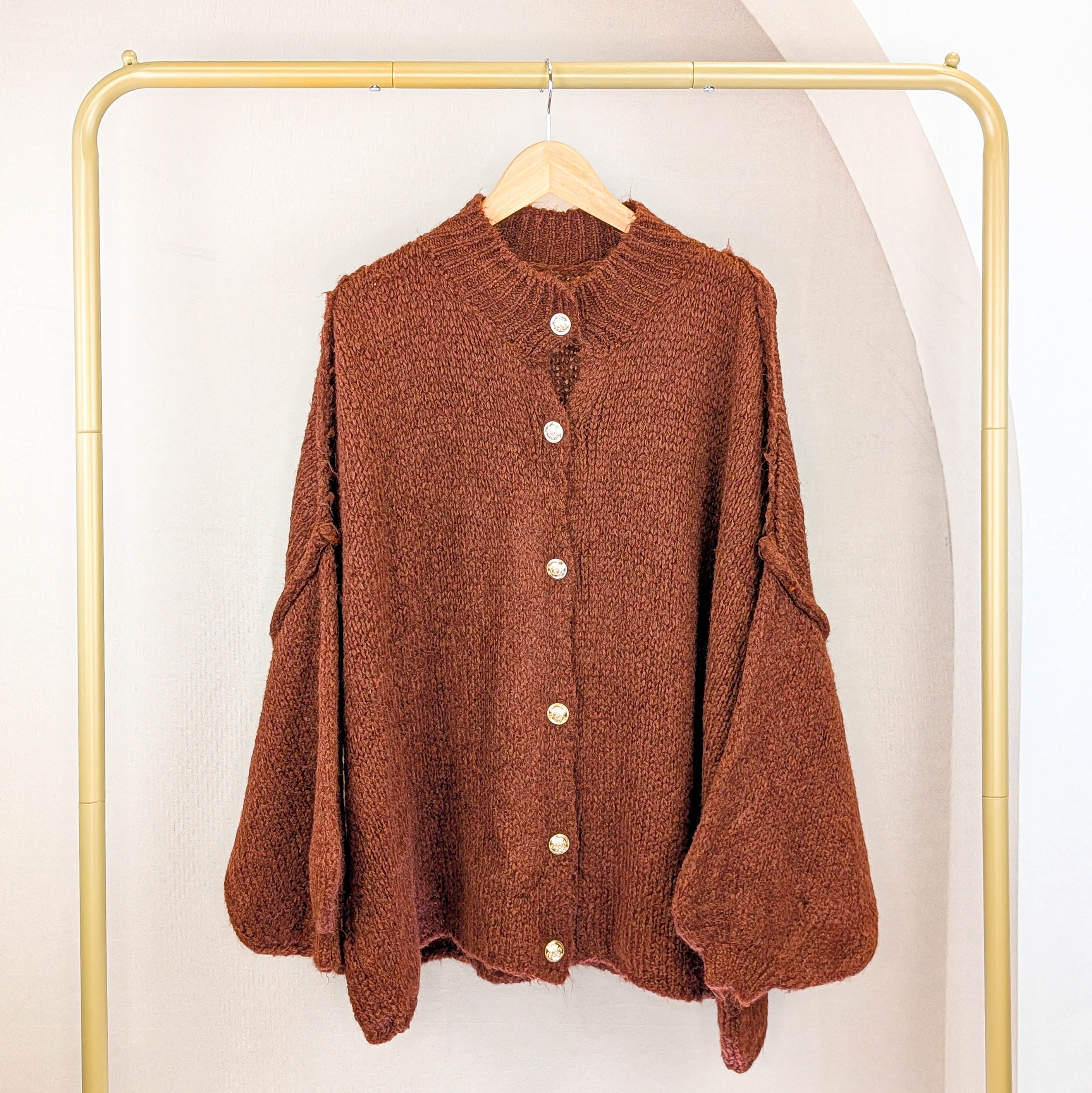 Cardigan mit Knöpfen Terracotta