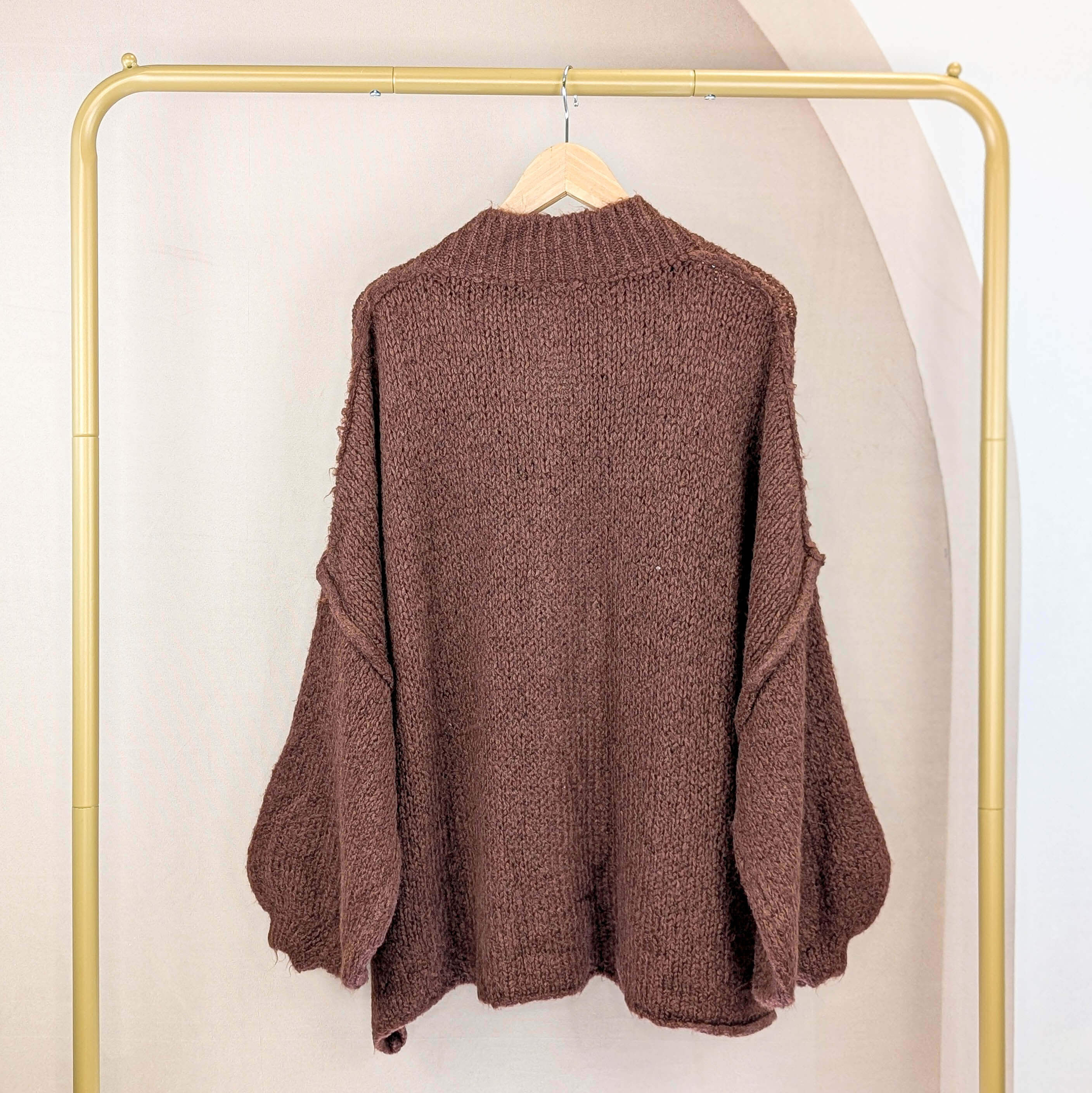 Cardigan mit Knöpfen Kastanienbraun