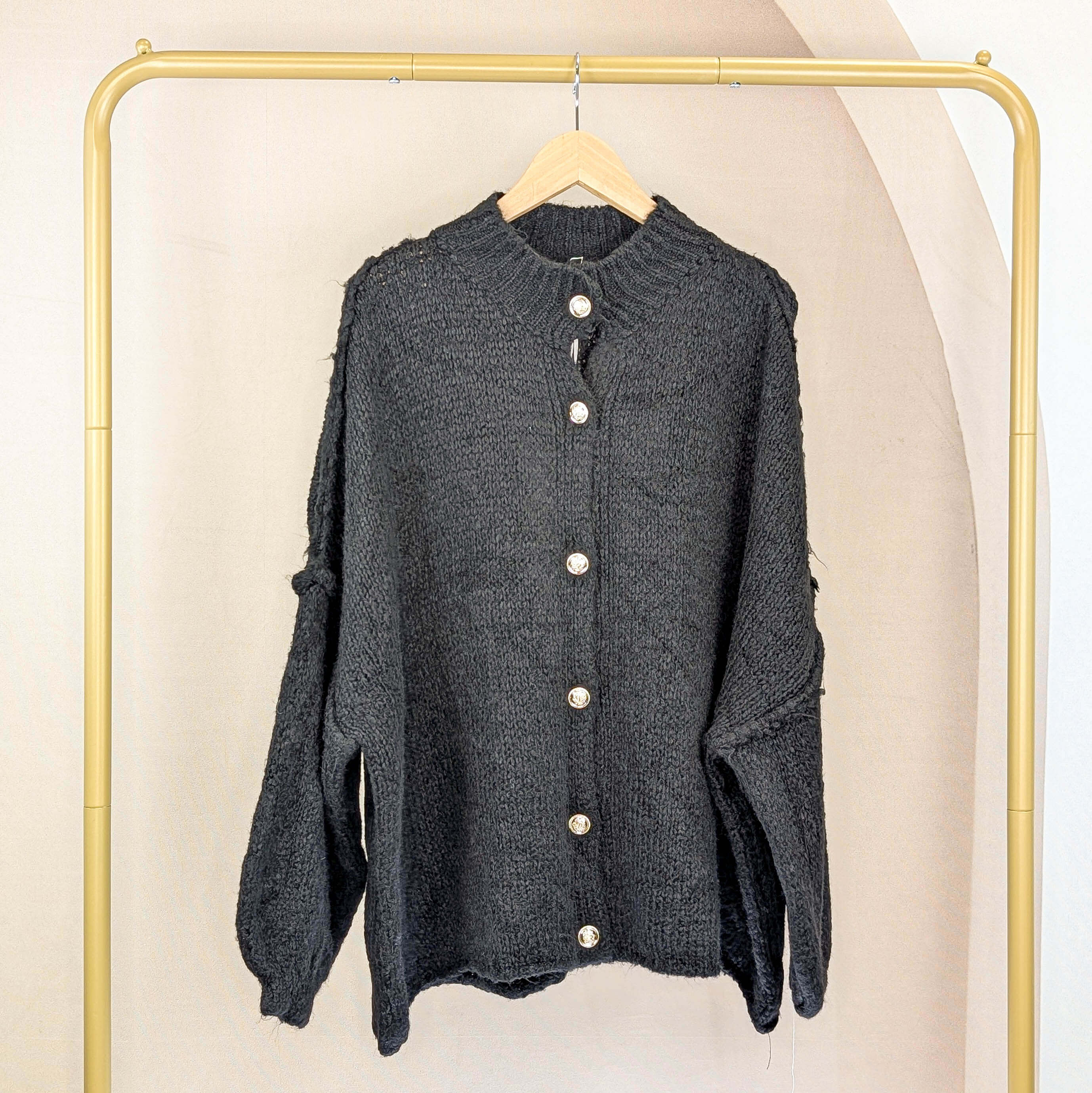 Cardigan mit Knöpfen Schwarz