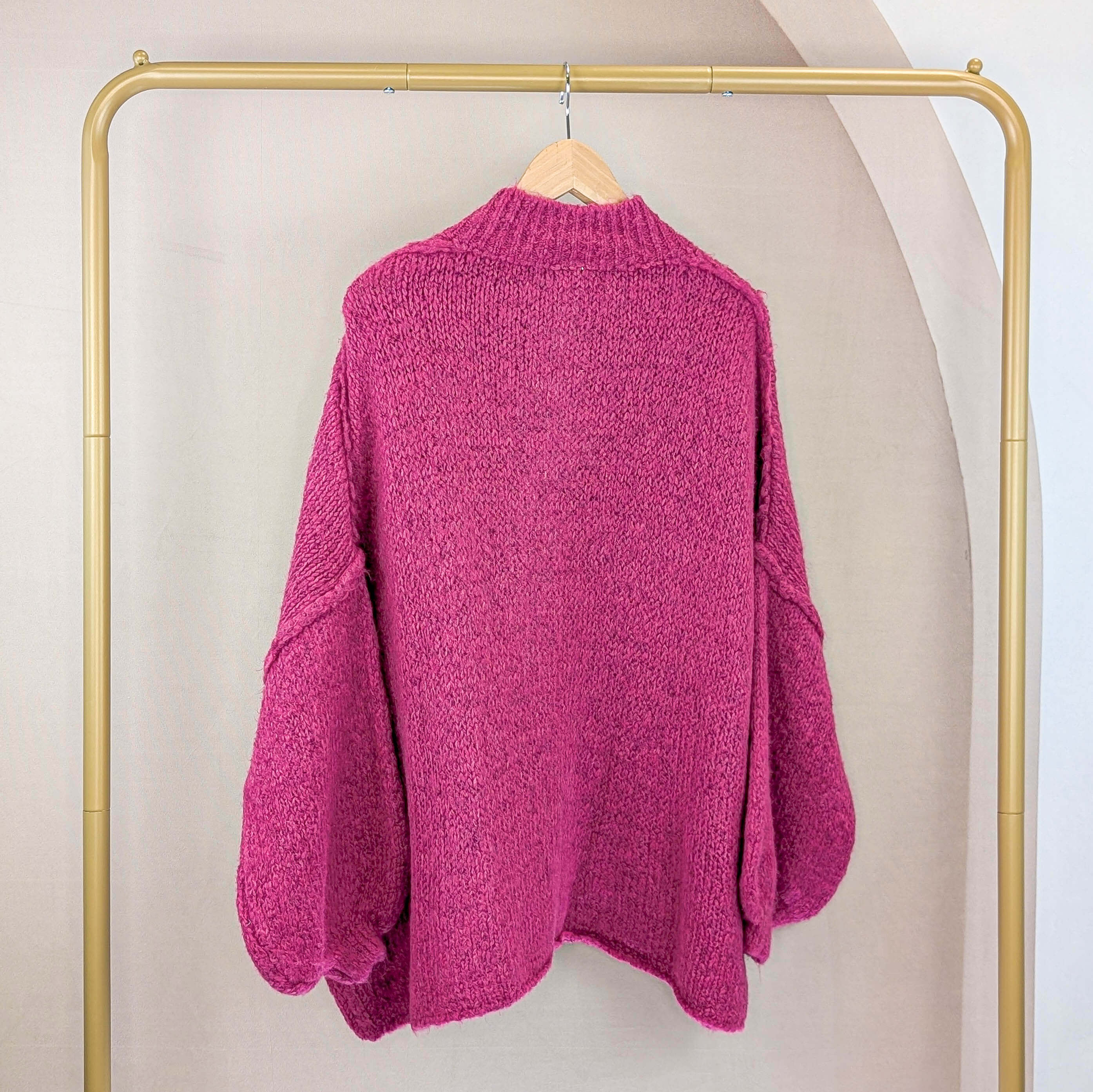 Cardigan mit Knöpfen Himbeer