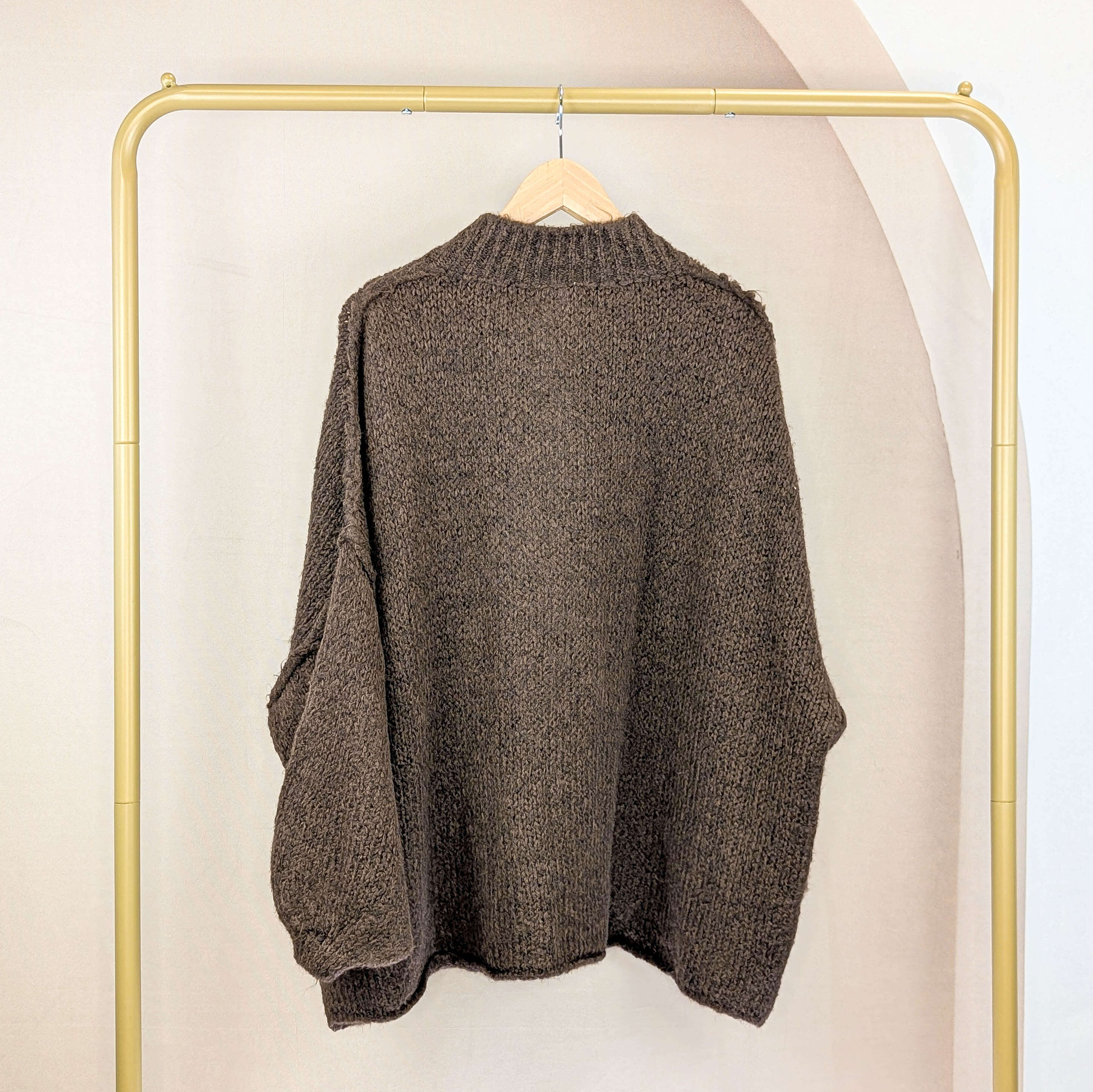 Cardigan mit Knöpfen Schokobraun