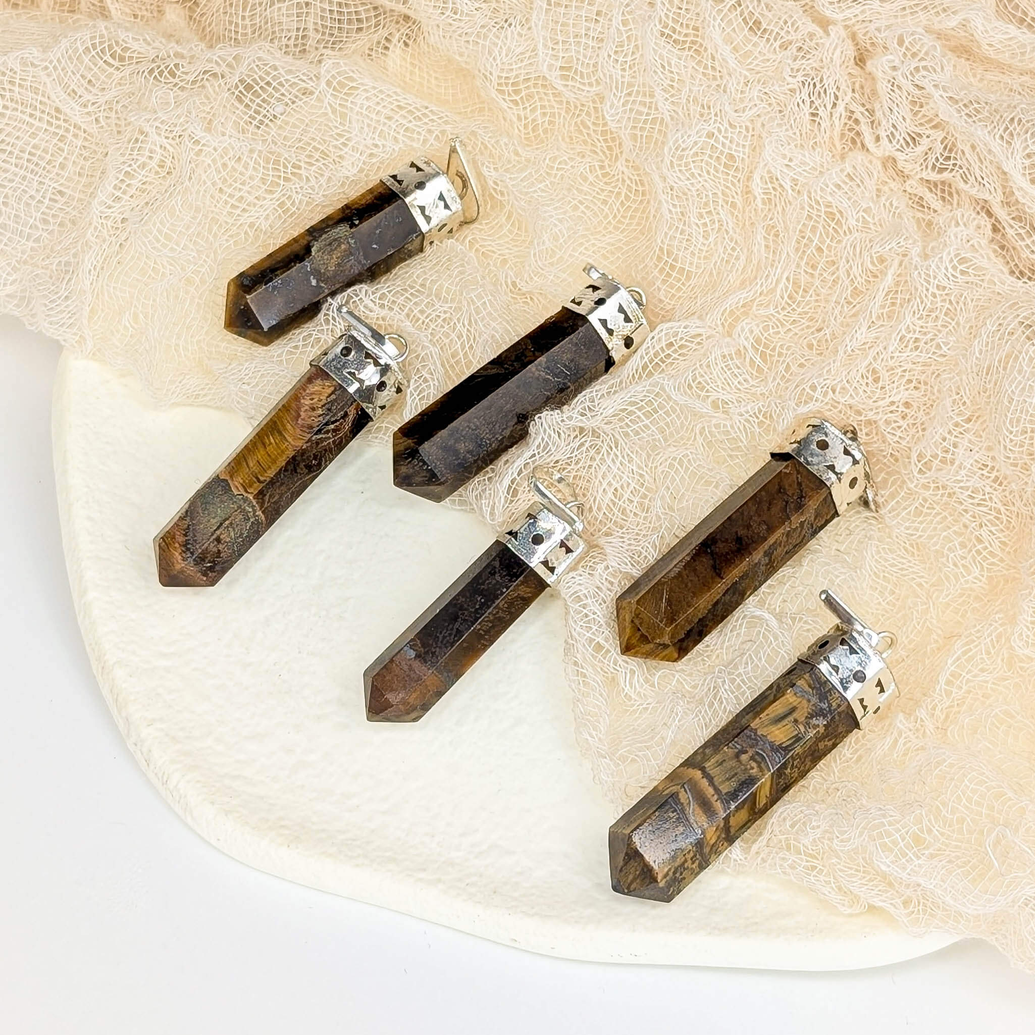 Tigerauge Spitze Anhänger