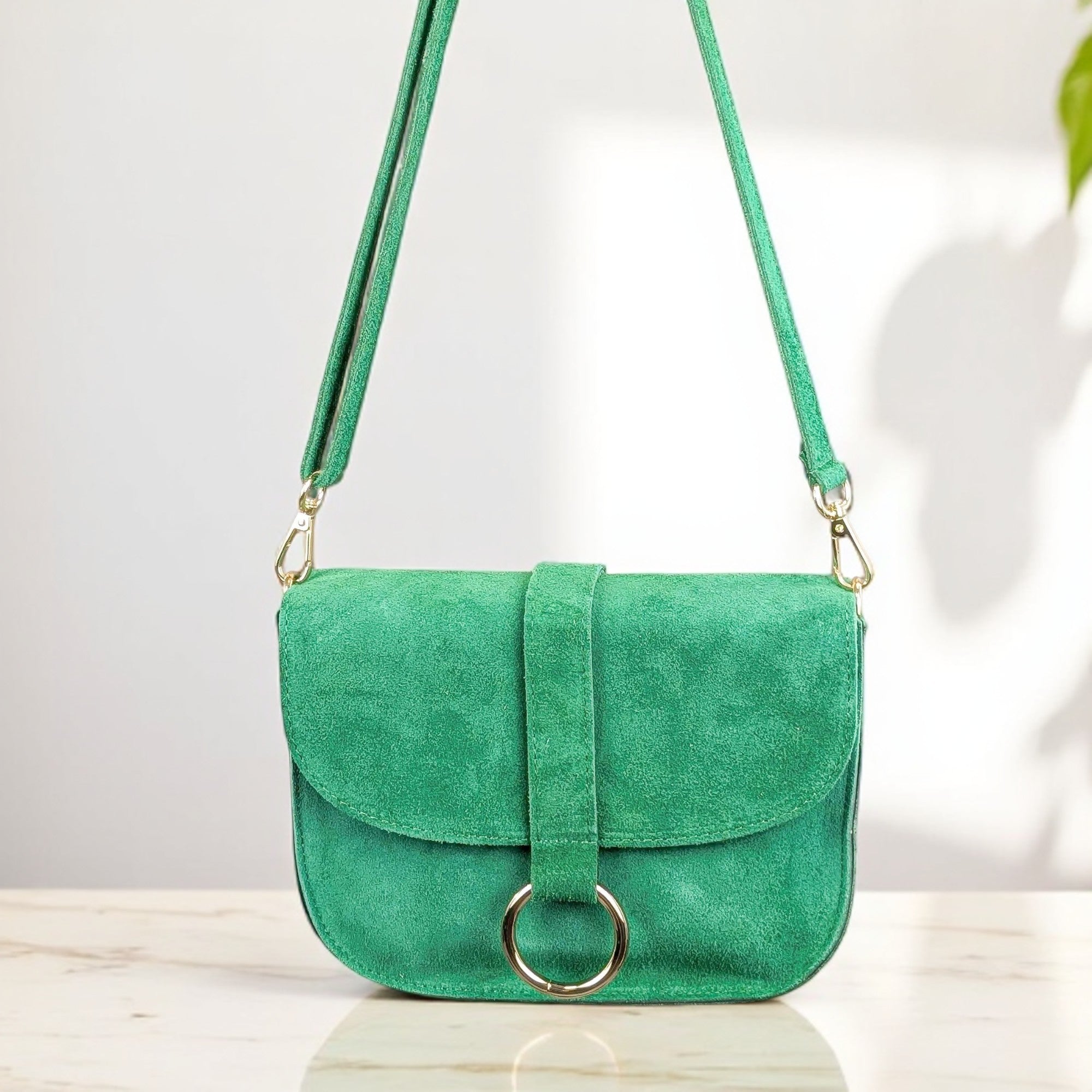 Umhängetasche Golden Ring - Waldgrün