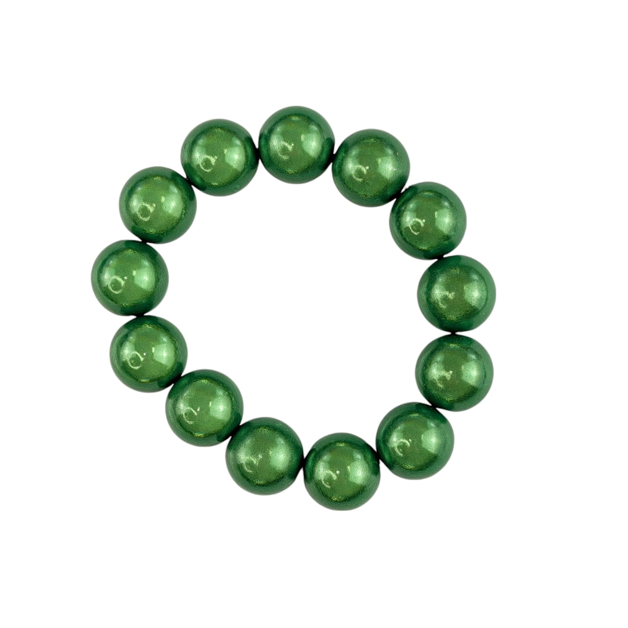 Holo Pearl Armband Waldgrün