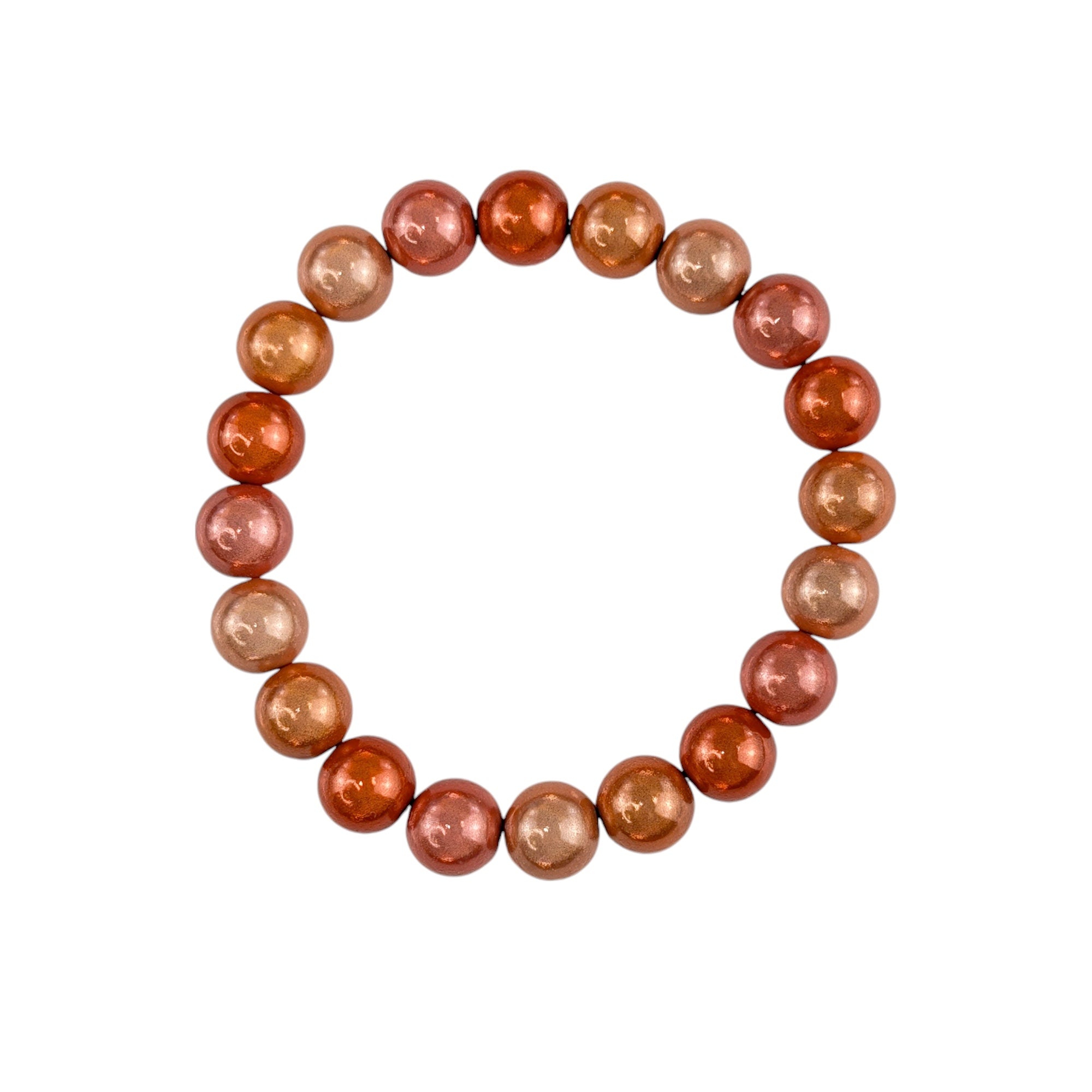 Holo Pearl Armband Terracotta