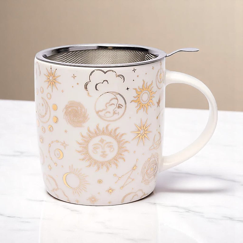 Astrologie Tasse mit Teesieb