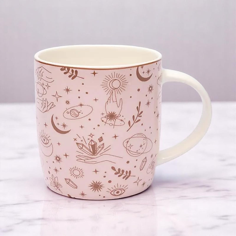 Mystische Tasse mit Teesieb Rosa