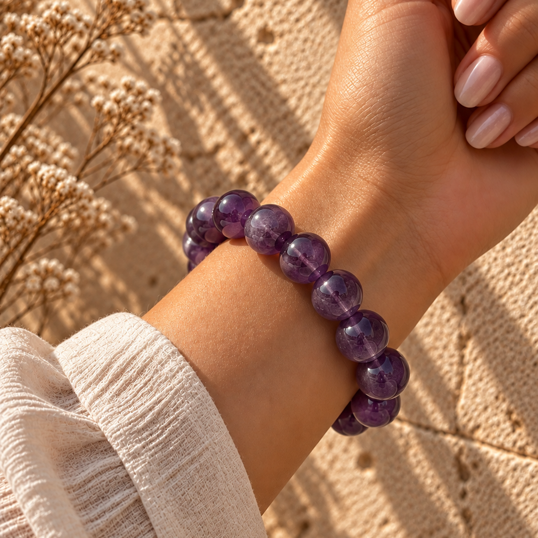 Amethyst – Elastisches 10mm Armband
