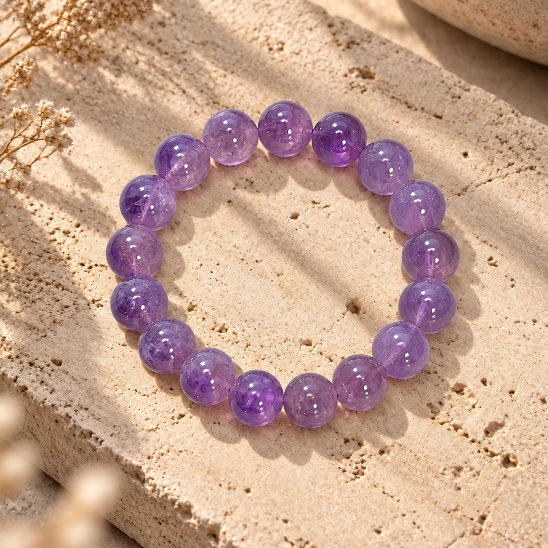Lavendelquarz – Elastisches 10mm Armband