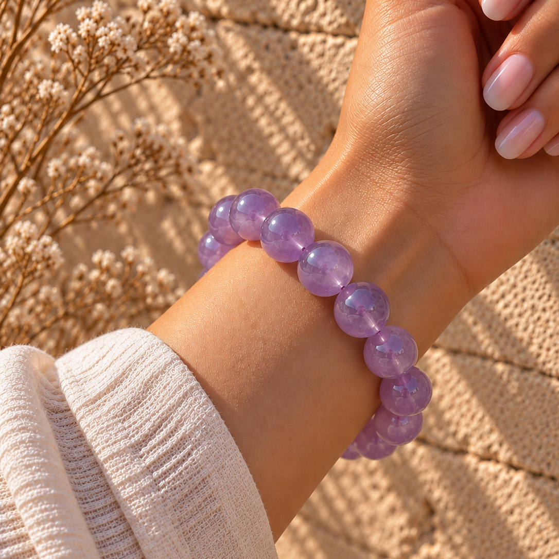 Lavendelquarz – Elastisches 10mm Armband