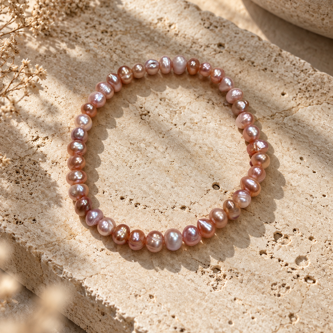 Blush Lavender Pearl – Elastisches Perlen Armband