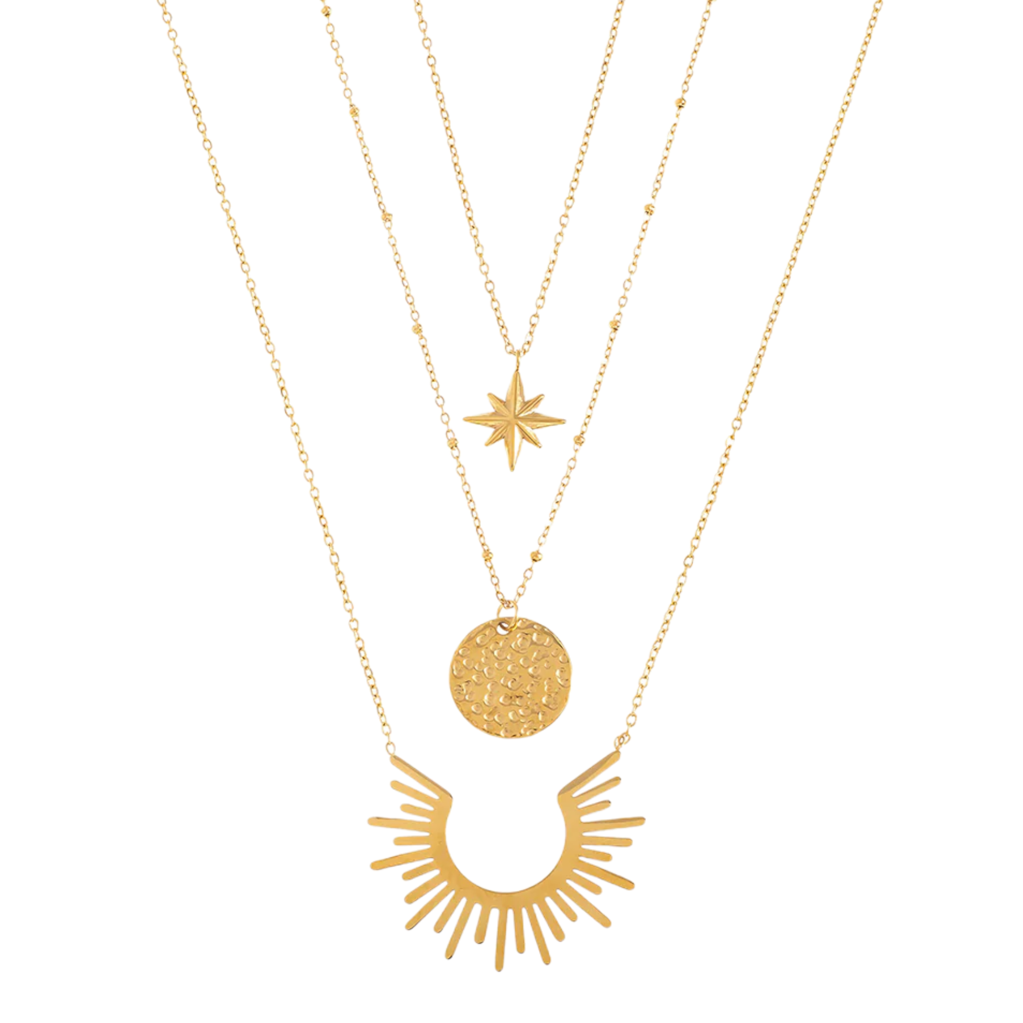 Triple Sun Kette Gold