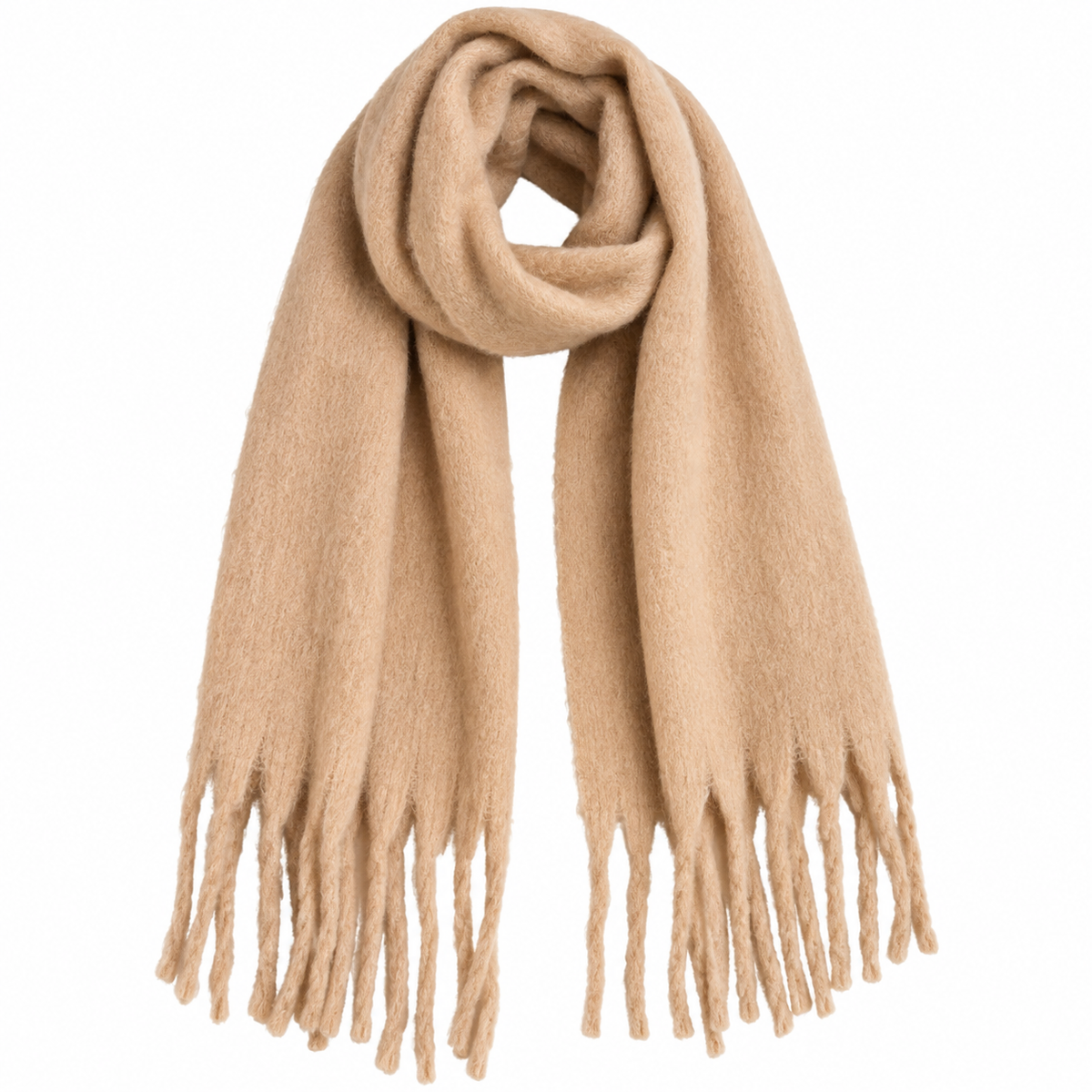 Kuscheliger Oversize Schal mit Fransen