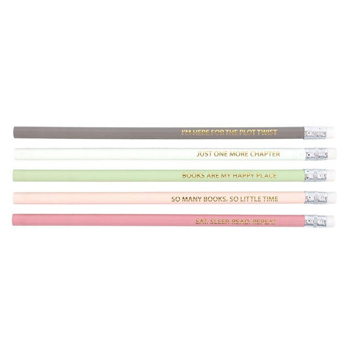 Page Turner Pencils – 5er Bleistift Set mit Booklover Quotes