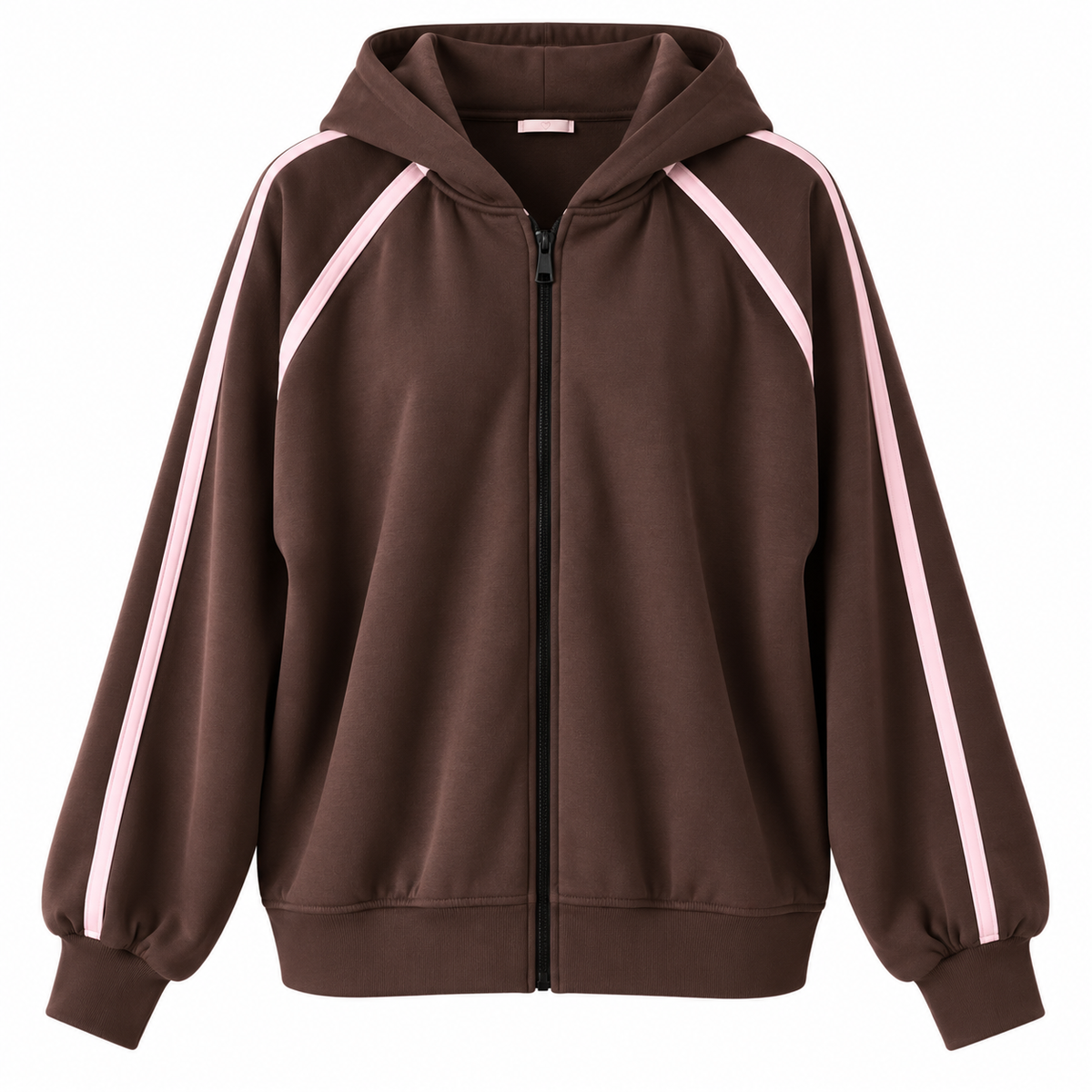 Zipper Hoodie mit Streifen