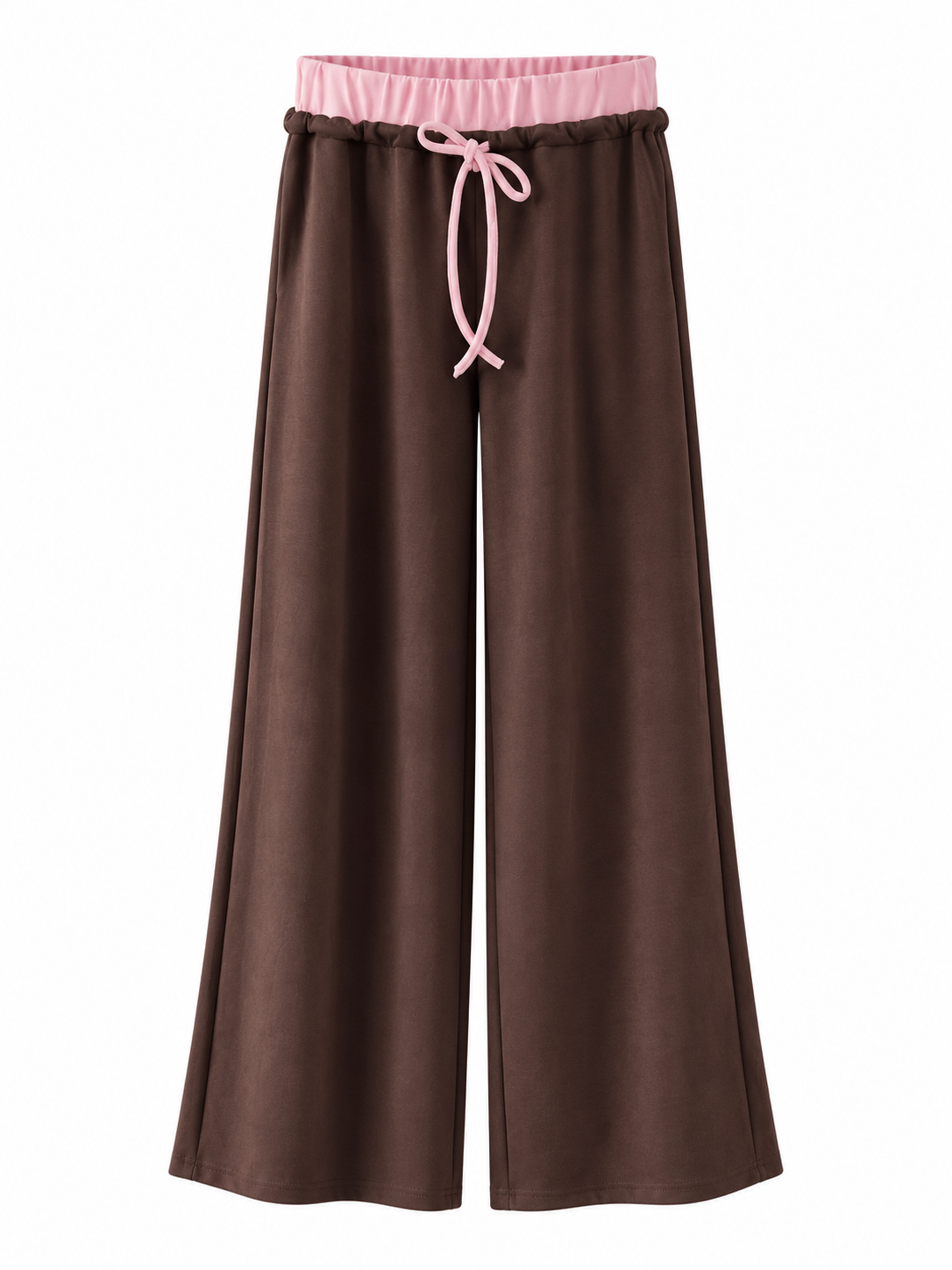 Wide Leg Hose mit Kontrastbund