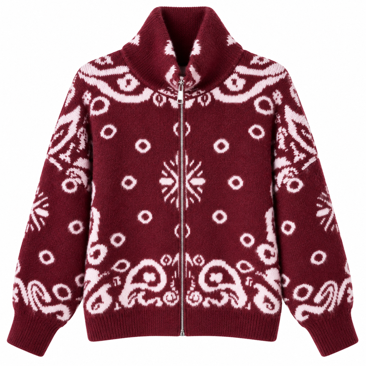 Paisley Zipper Cardigan