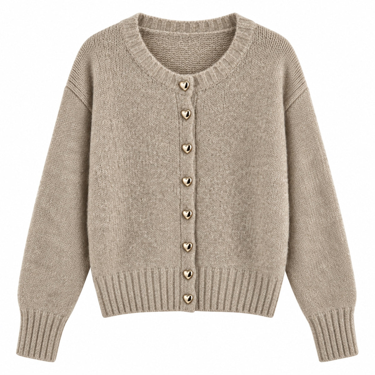 Kuscheliger Strickcardigan mit Herzknöpfen